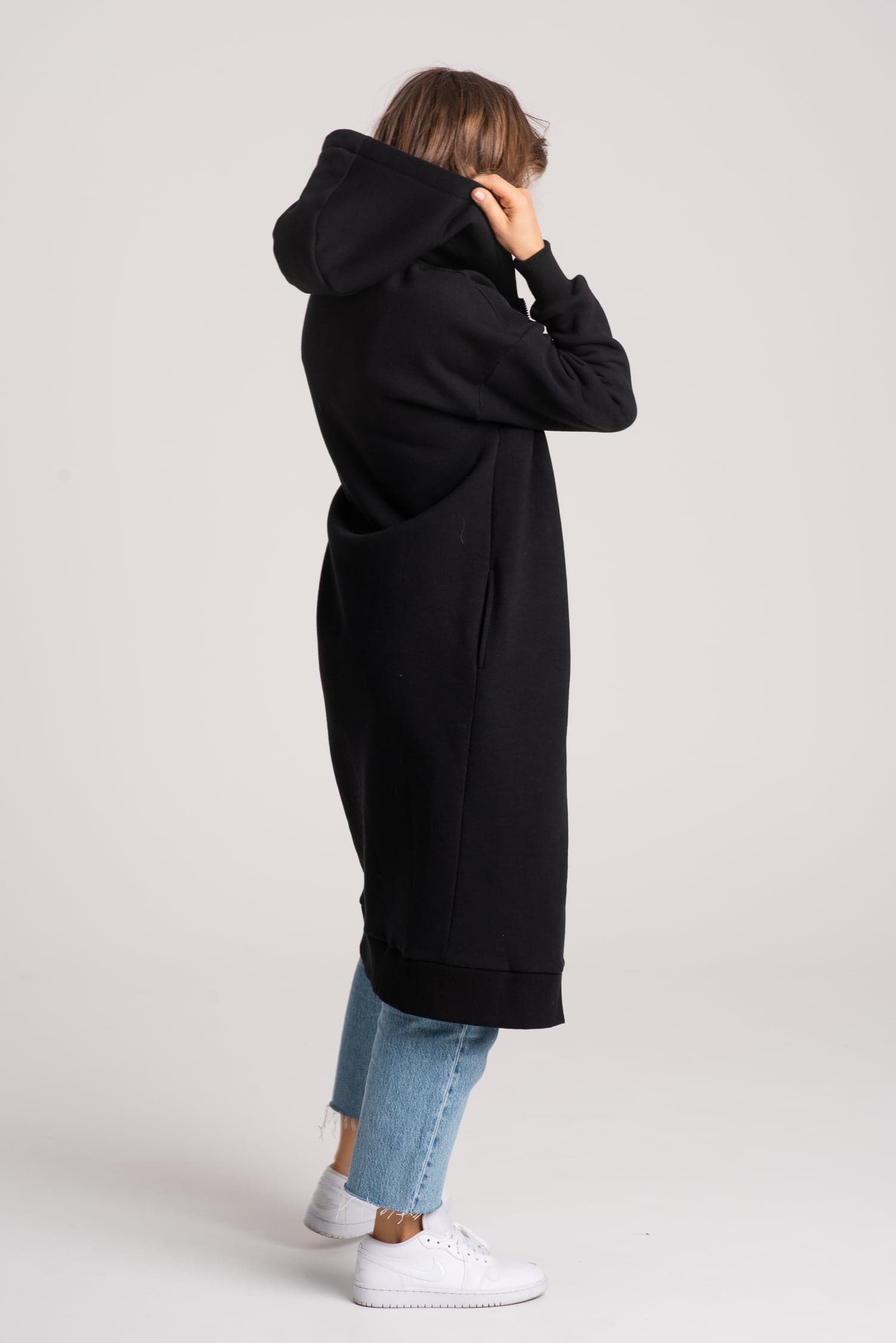 Black Zip-Up Hoodie LONG STORY — photo 6