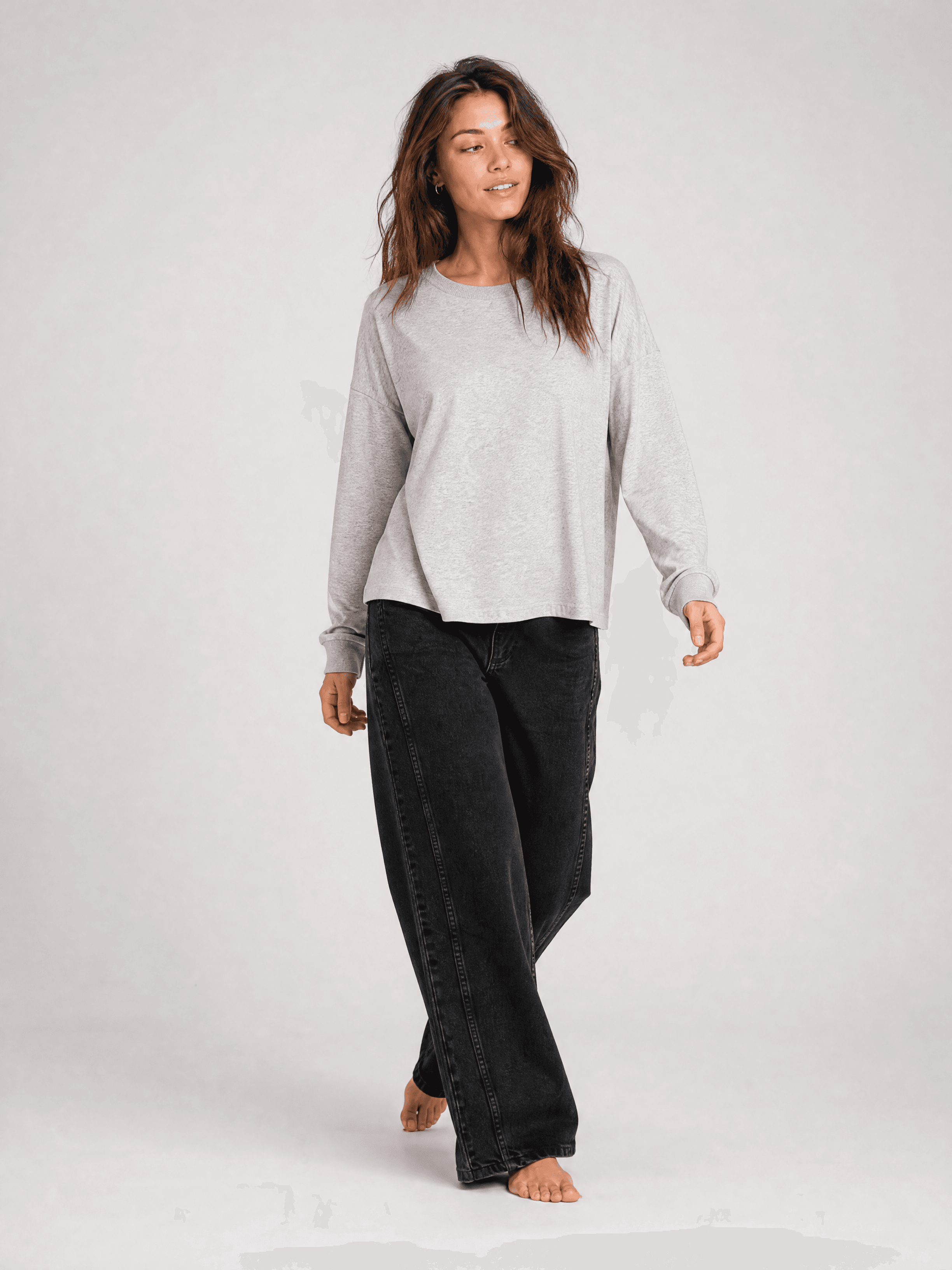 HANNAH Grey Cotton Longsleeve — photo 5