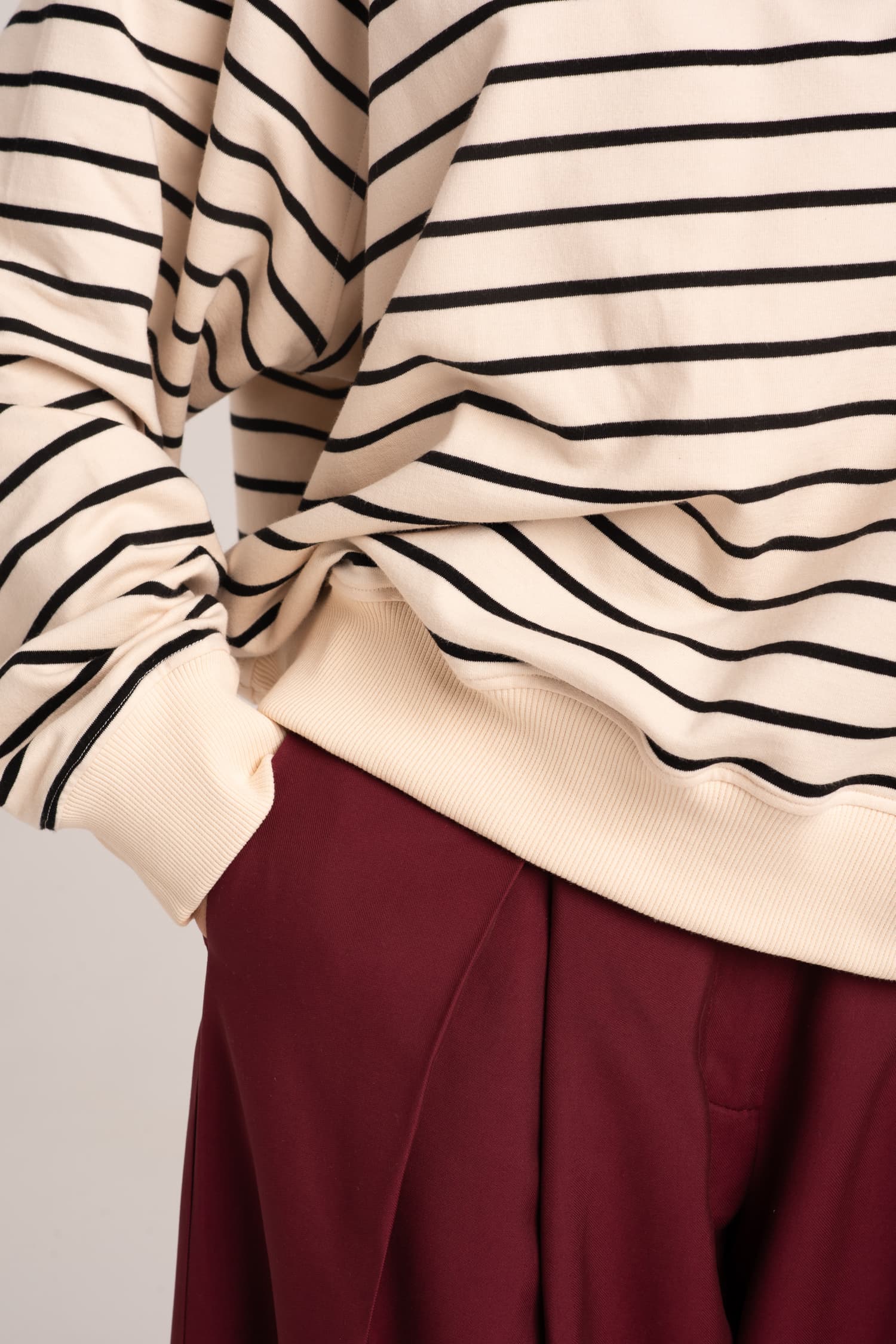 Brie Striped Collared Sweatshirt — photo 6