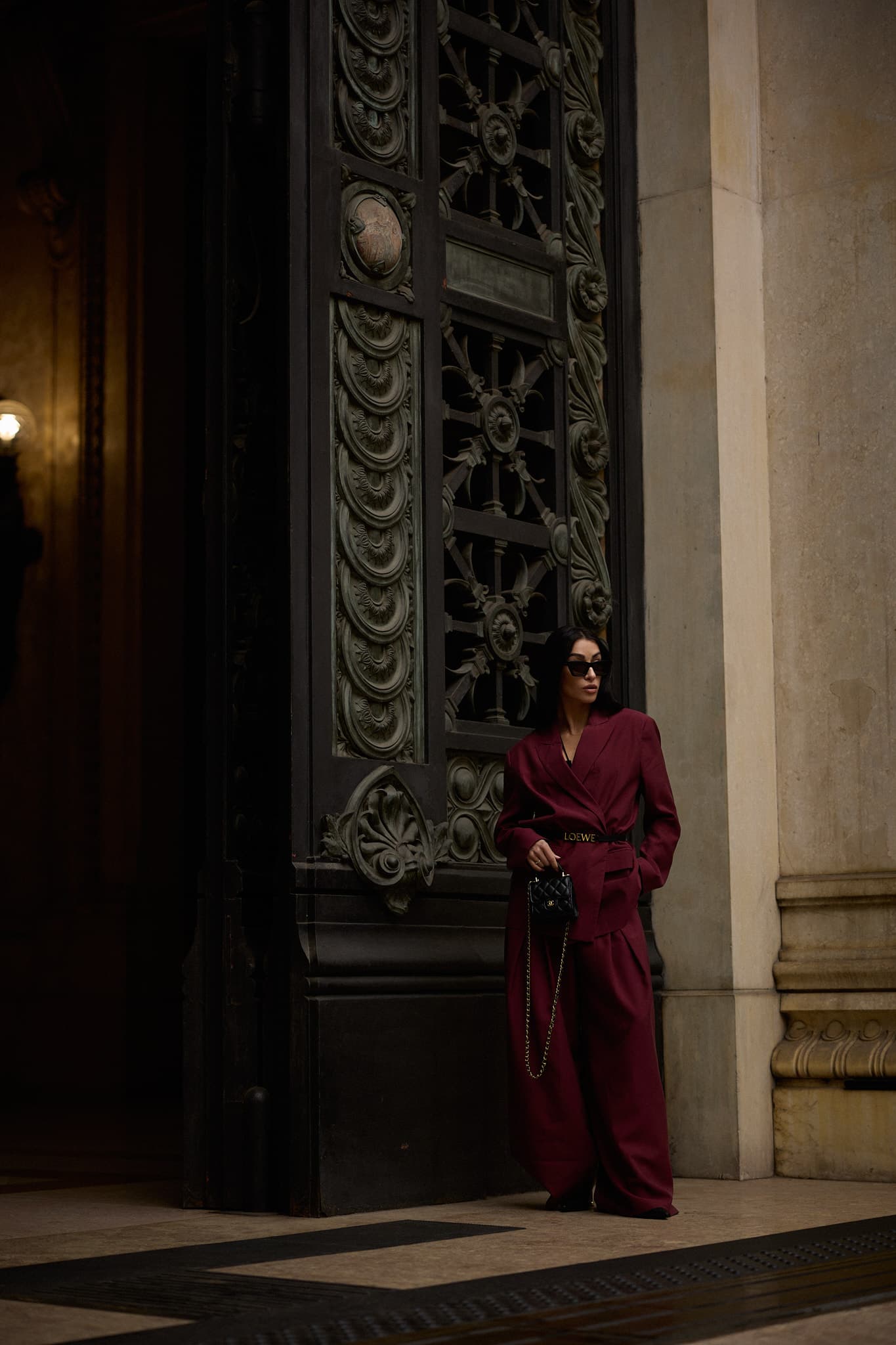Burgundy Wide-Leg Trousers Victoria — photo 9