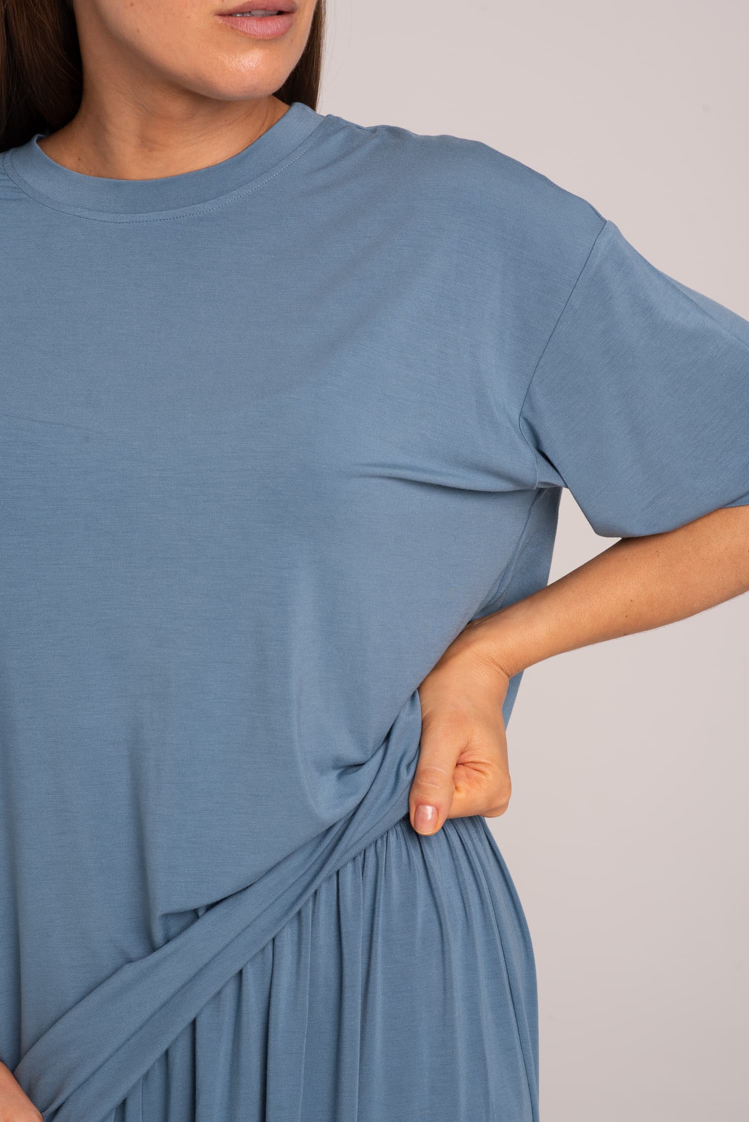 Błękitny bambusowy t-shirt Nina - widok 2