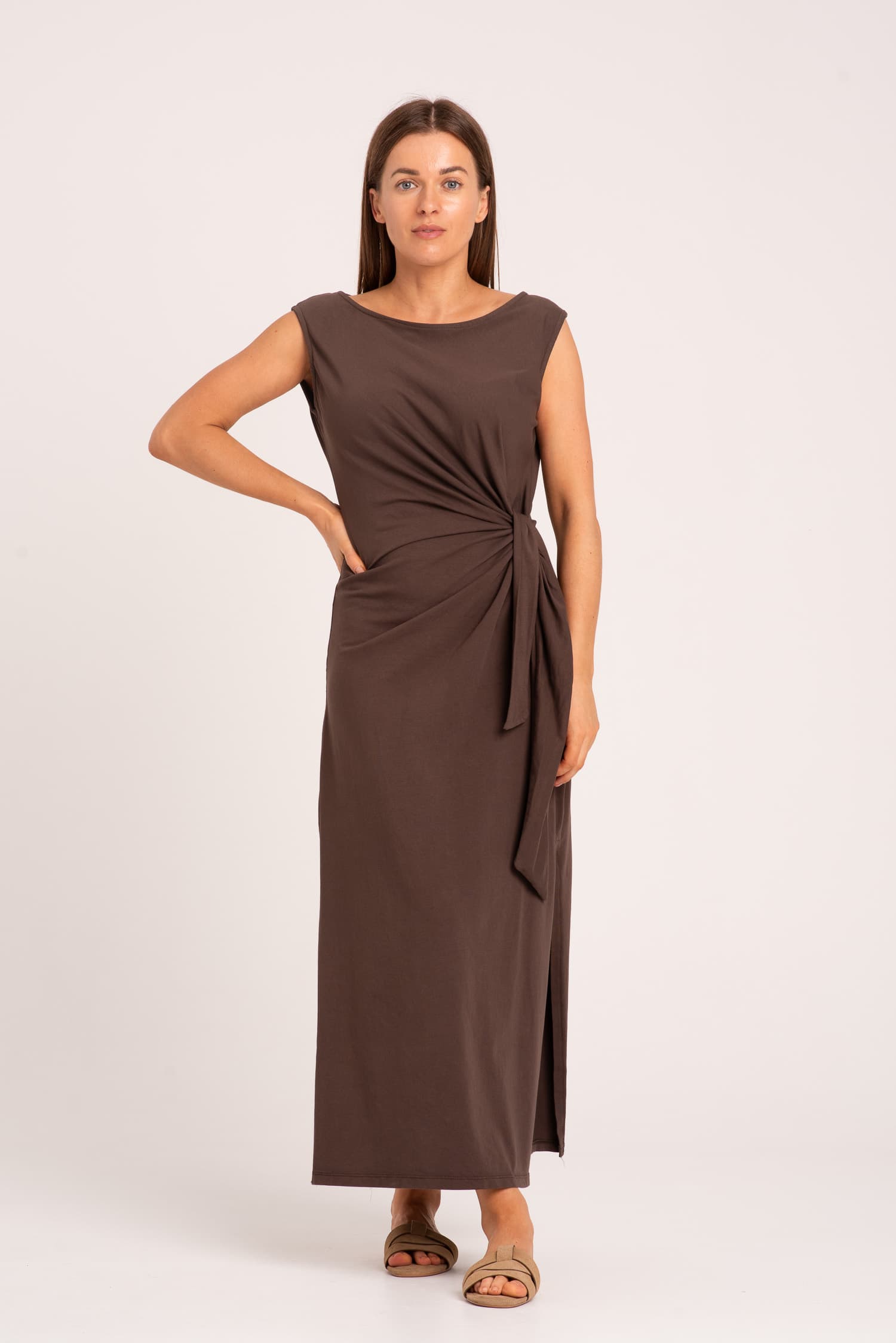 Bawełniana sukienka letnia bez rękawów Ana