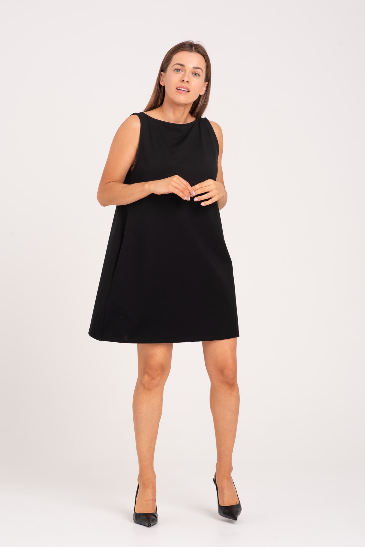 Black Classic Sleeveless Dress Zelda — photo 3