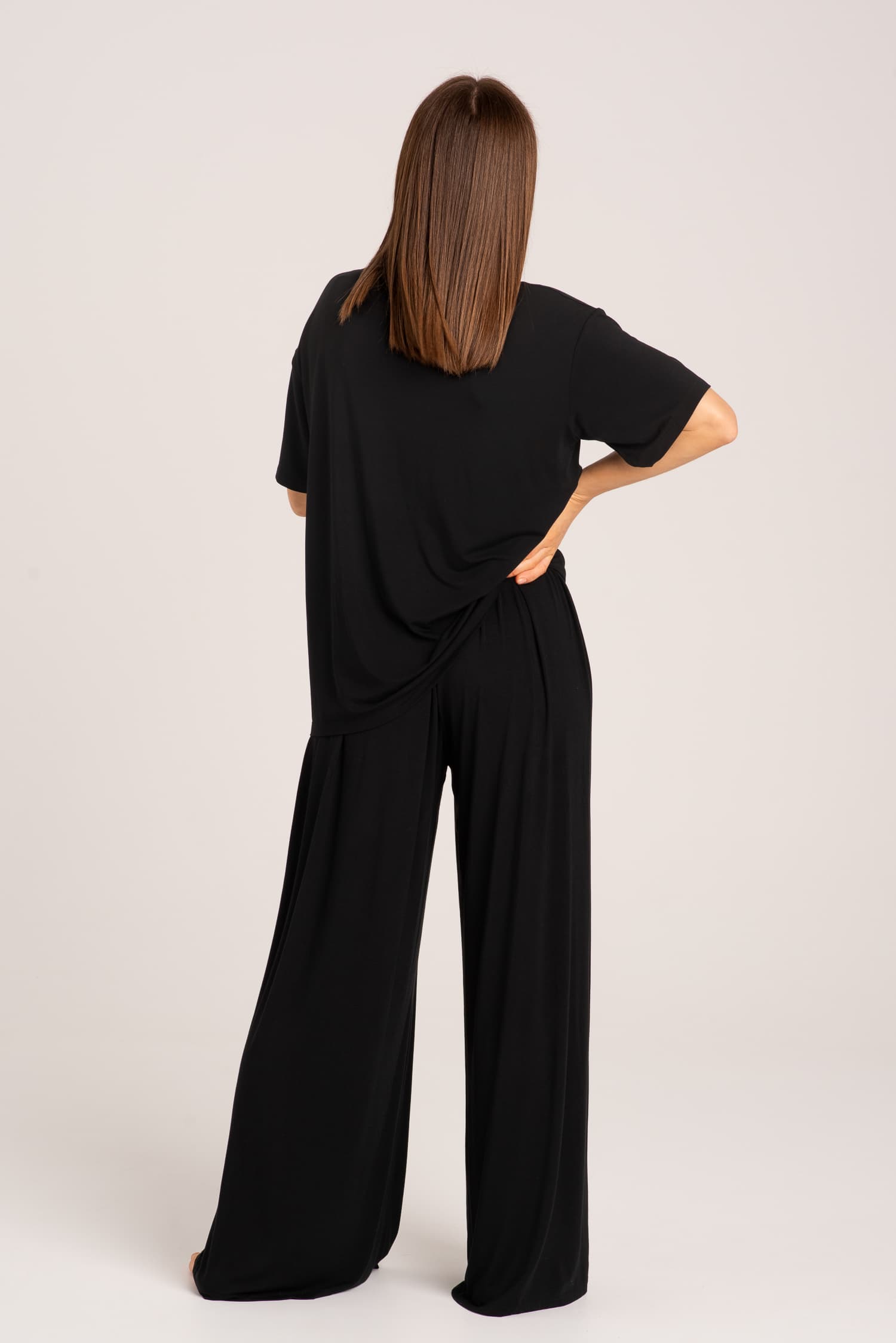 Black Loose-Fit Bamboo Trousers Nina — photo 7