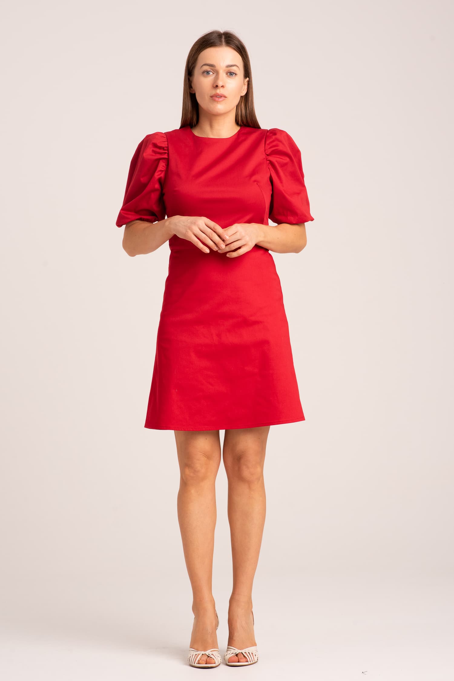 Czerwona bawełniana sukienka Everly - widok 2