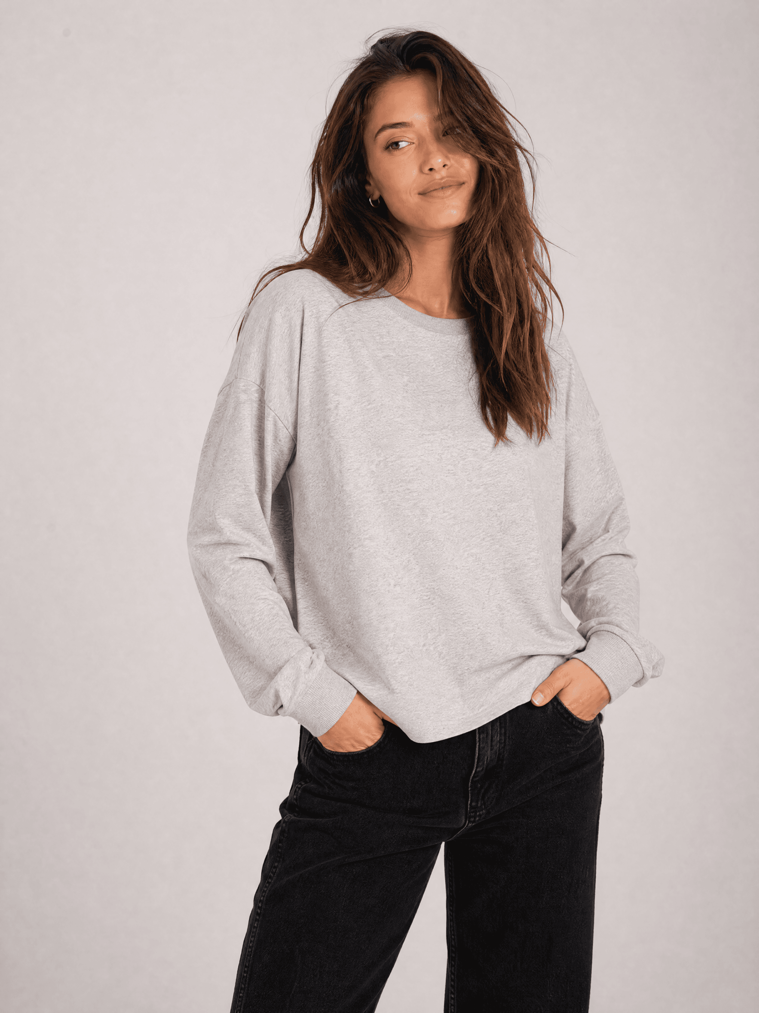 HANNAH Grey Cotton Longsleeve — photo 2
