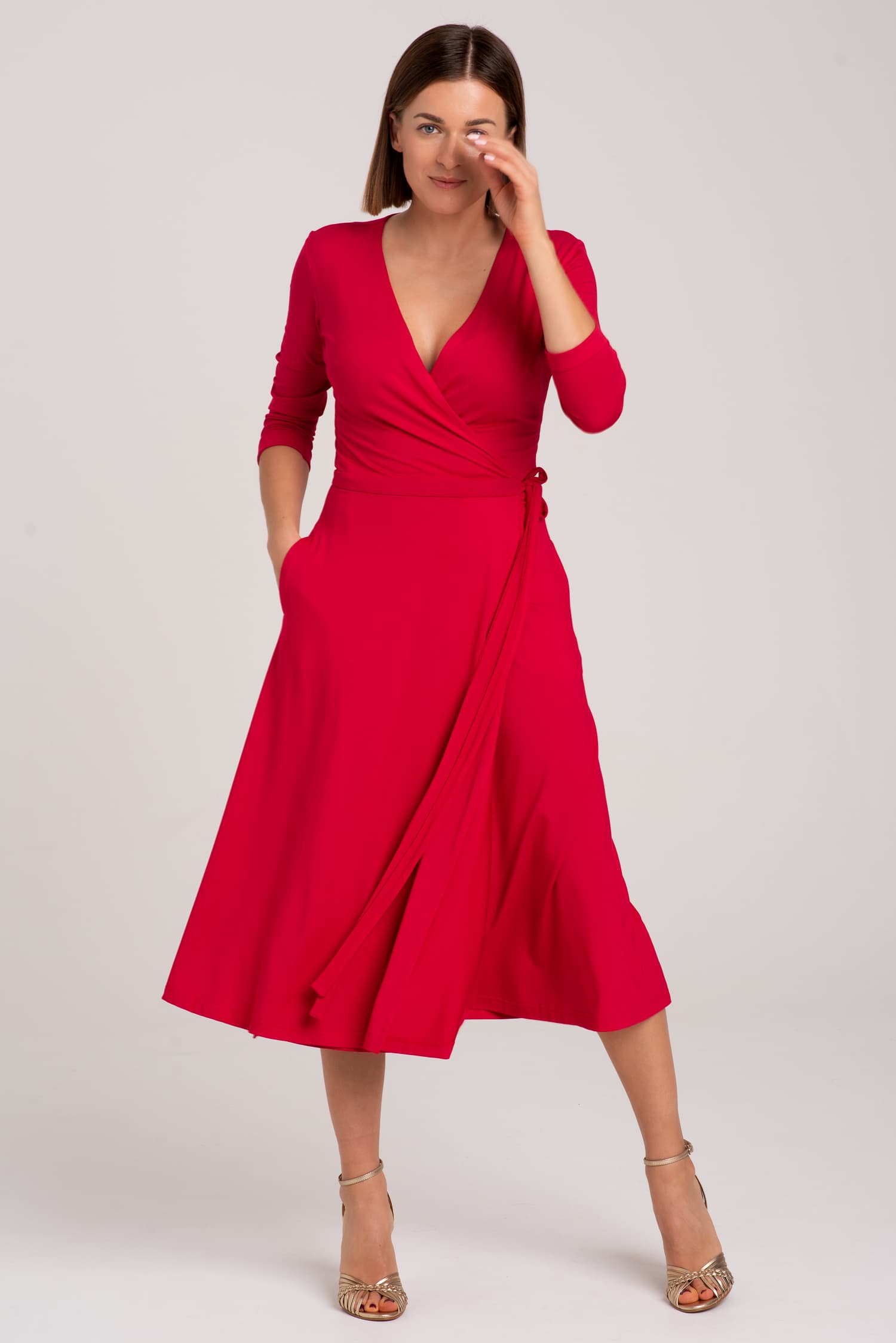 Red Modal Wrap Dress — photo 6