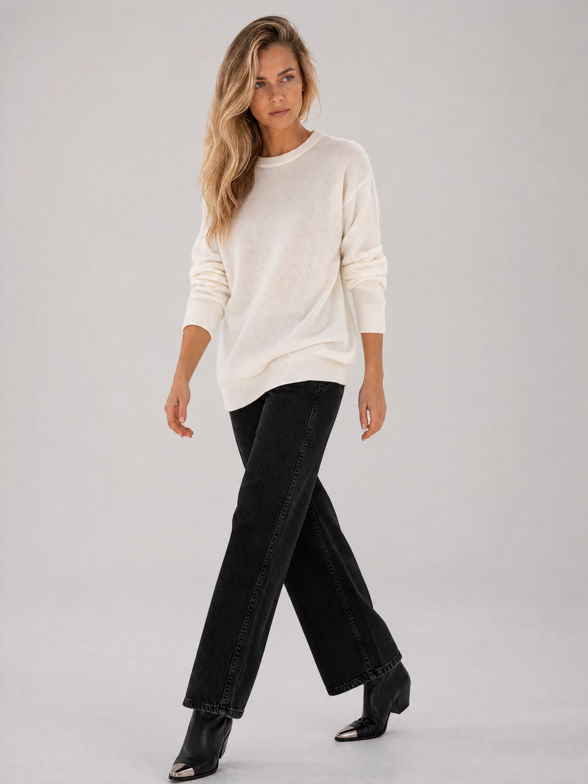 Jersey clásico de mujer en color crema Agatha — foto 6