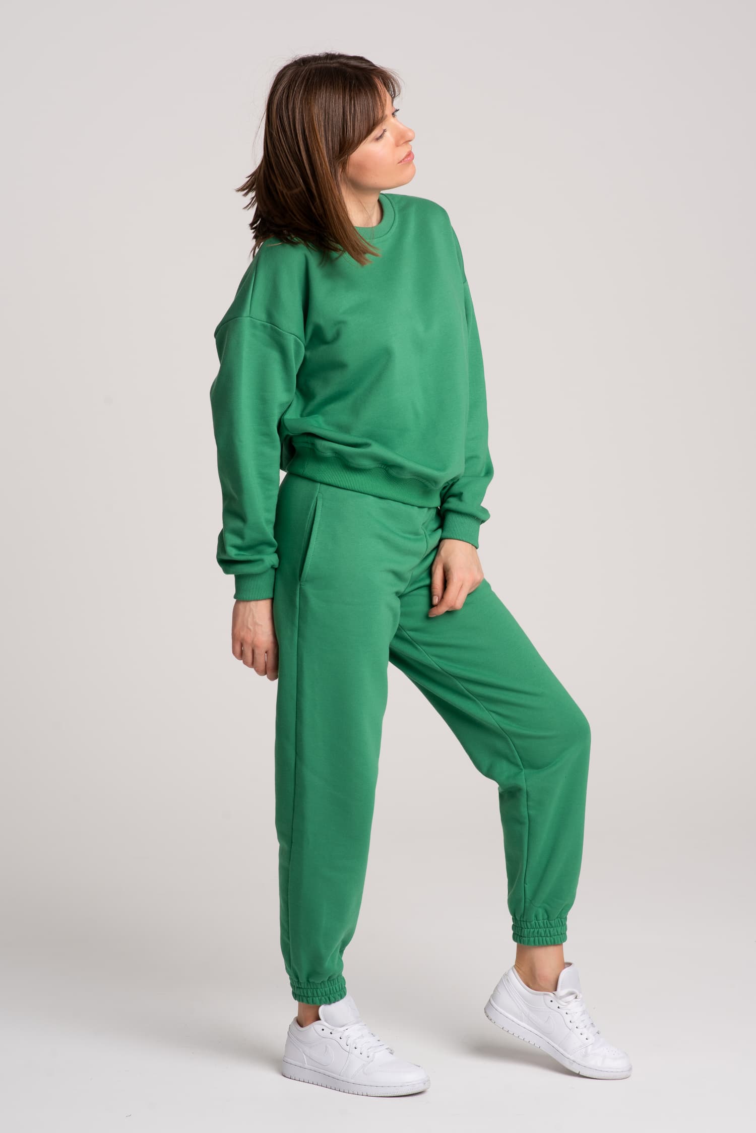 Dresy damskie: bluza + spodnie – zielone