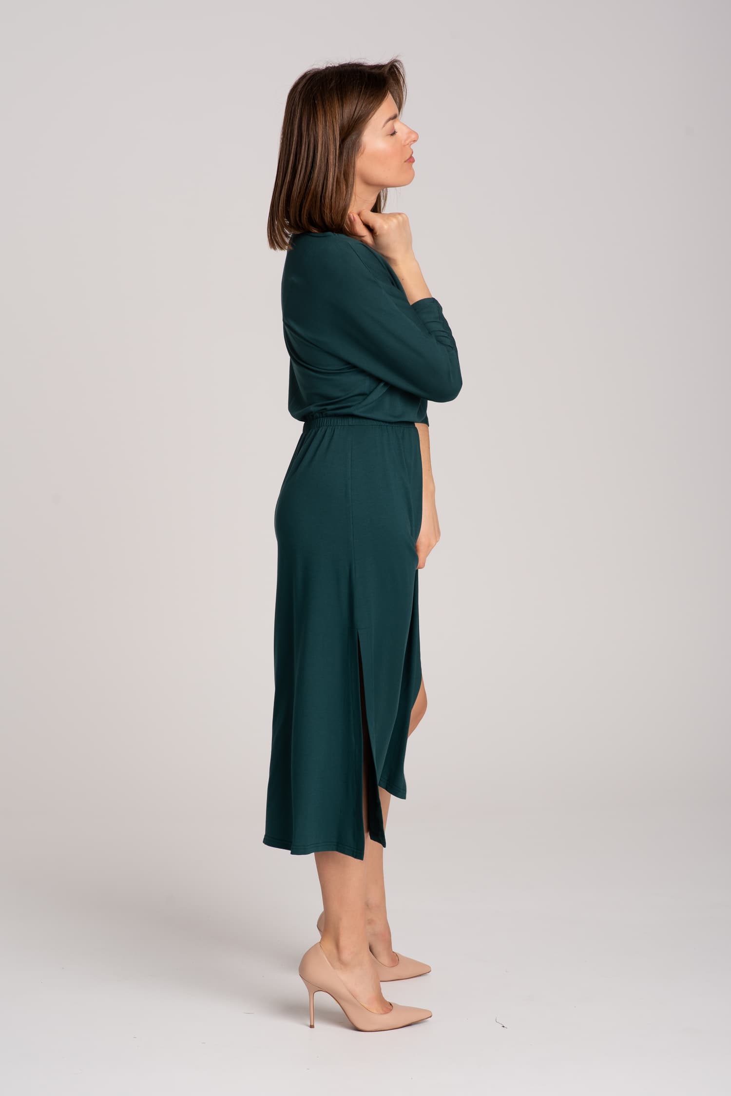 Zielona sukienka z modalu Hot As Hell — zdjęcie 4