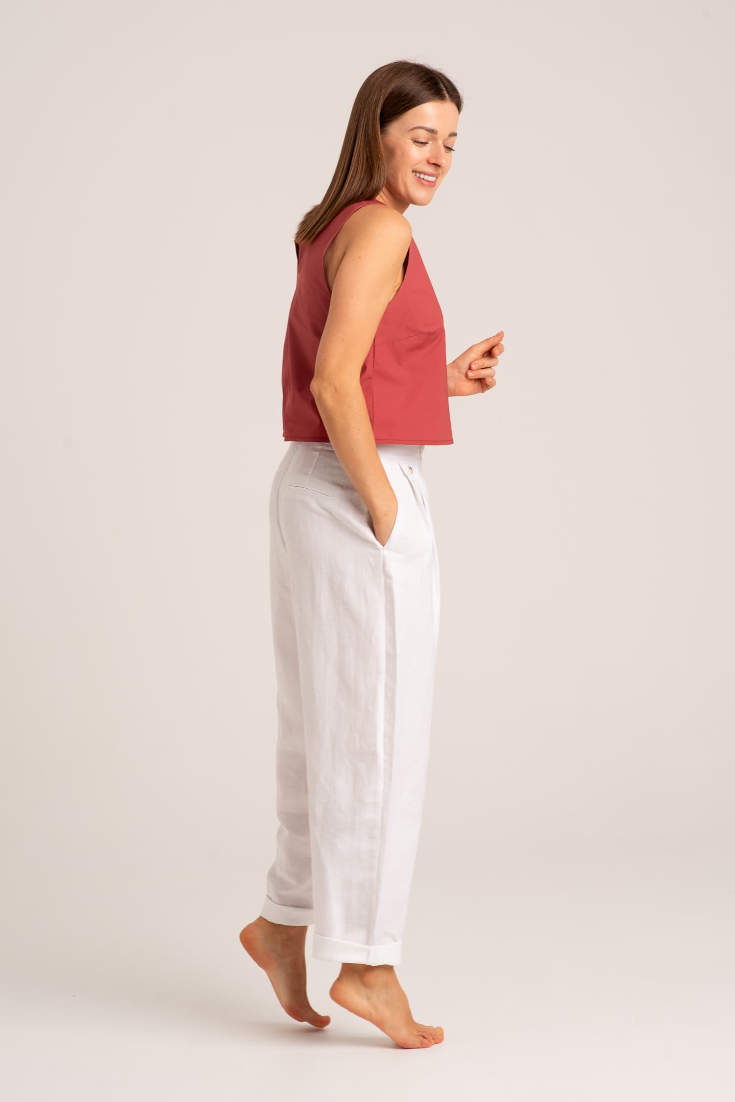 Brick Red Sleeveless Top VERONA — photo 3