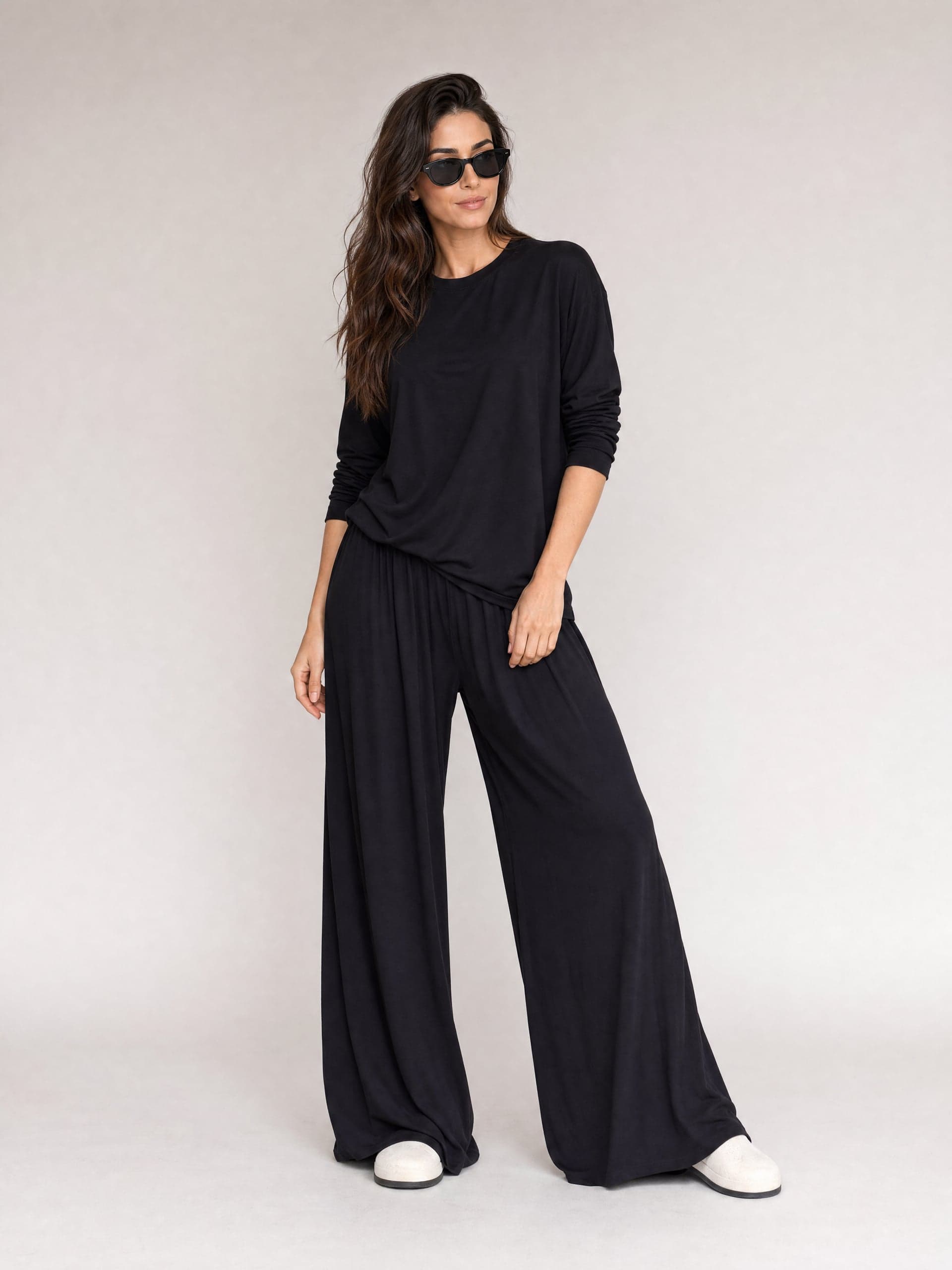 Czarny longsleeve  bambusowy Nina
