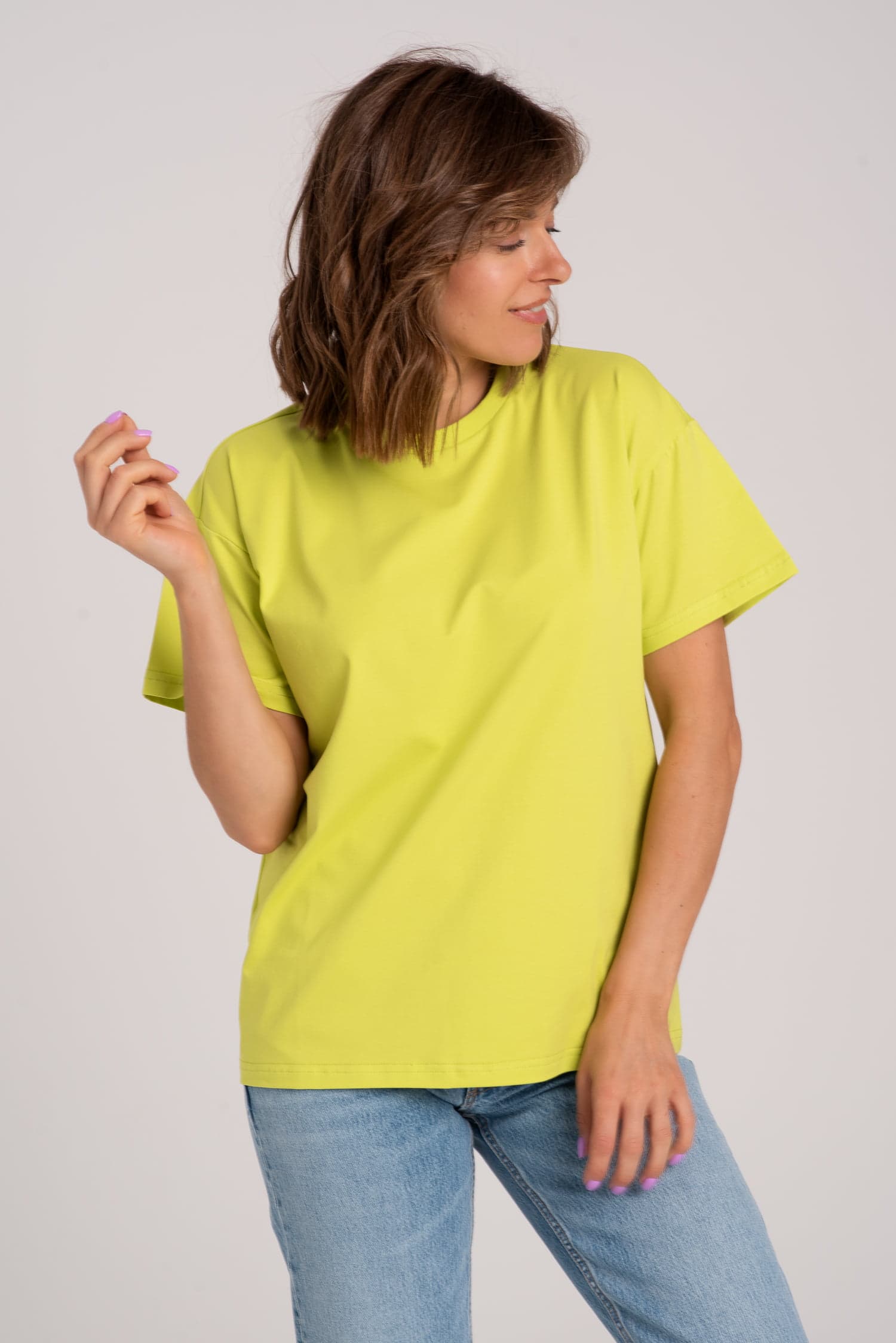 T-shirt klasyczny BASIC – limonka — zdjęcie 2