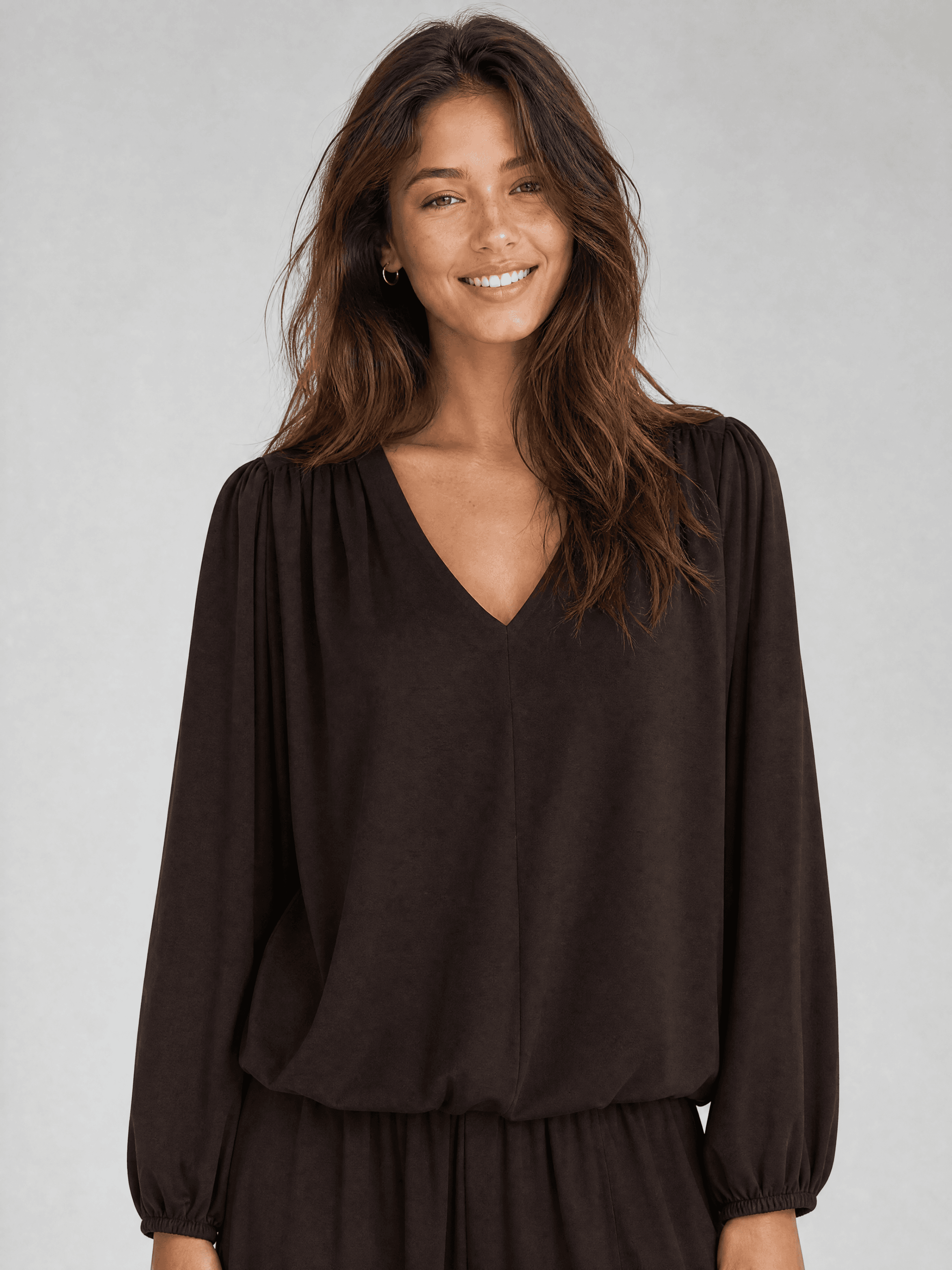 Braune Modal-Bluse Rania — Foto 3