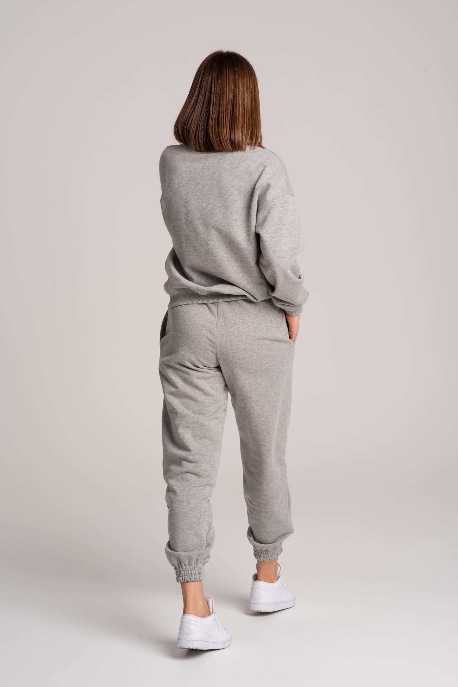 Dresy damskie: bluza + spodnie – szary melanżowy — zdjęcie 3