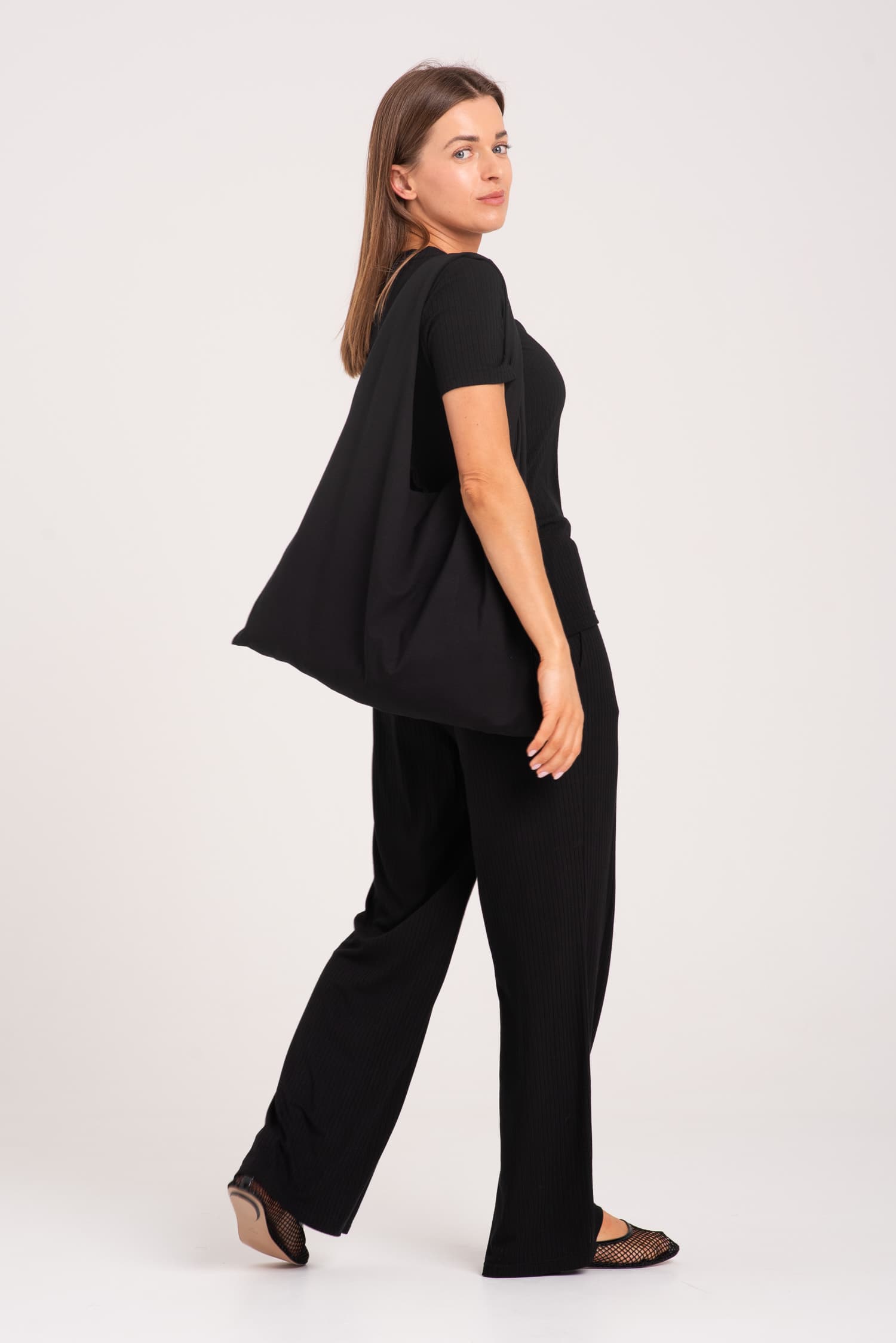 Black Cotton Tote Bag — photo 10