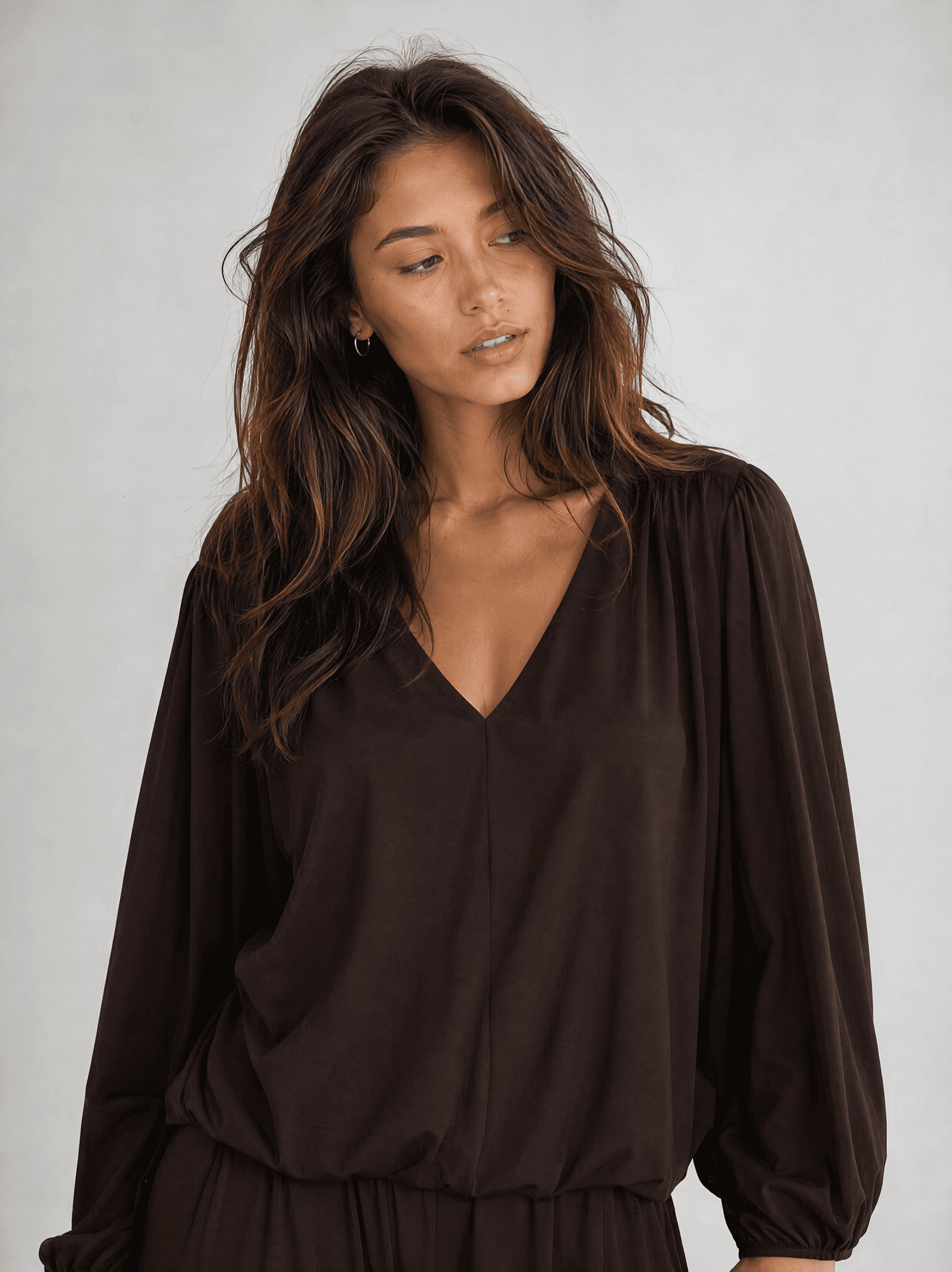 Braune Modal-Bluse Rania — Foto 2