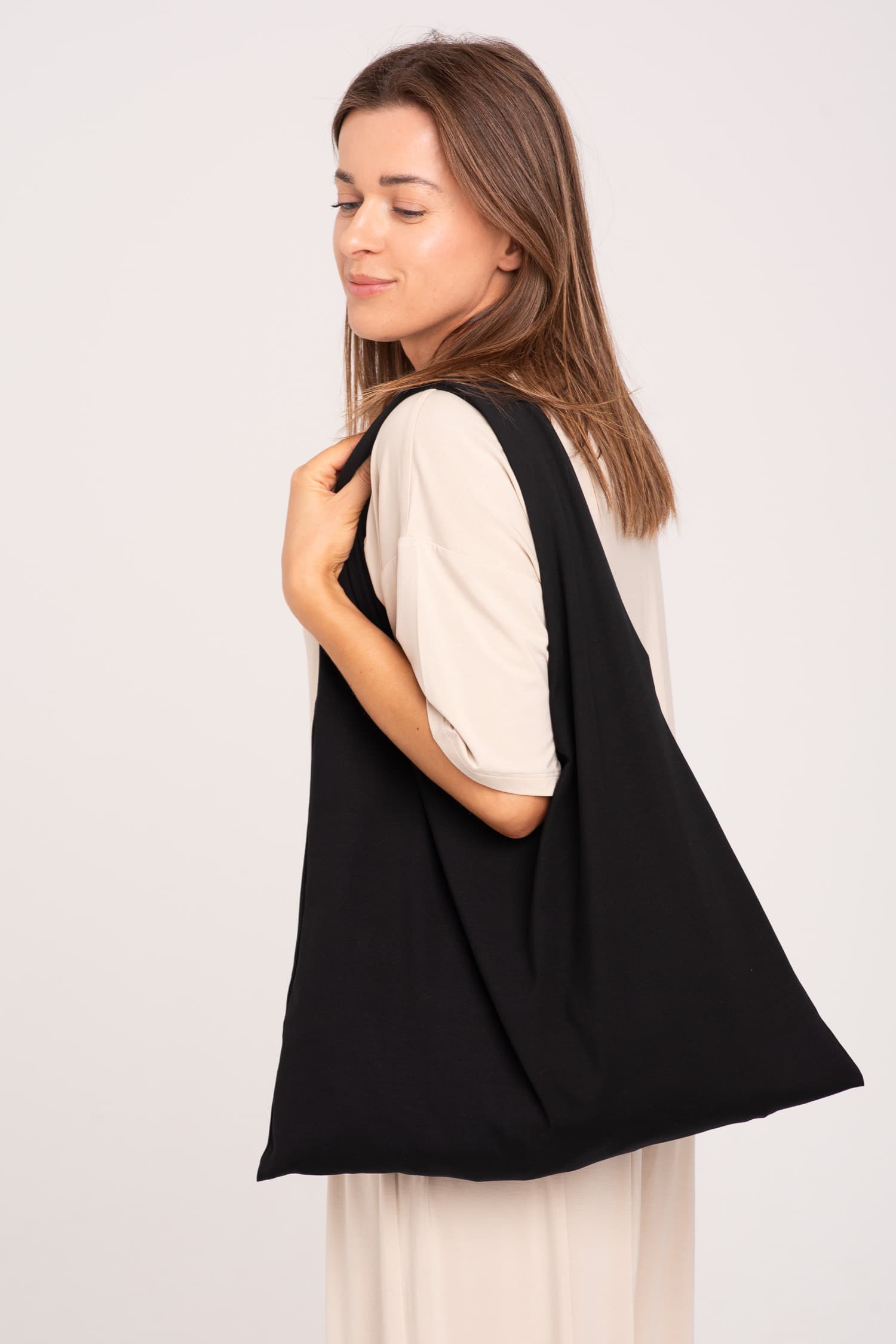 Black Cotton Tote Bag — photo 8