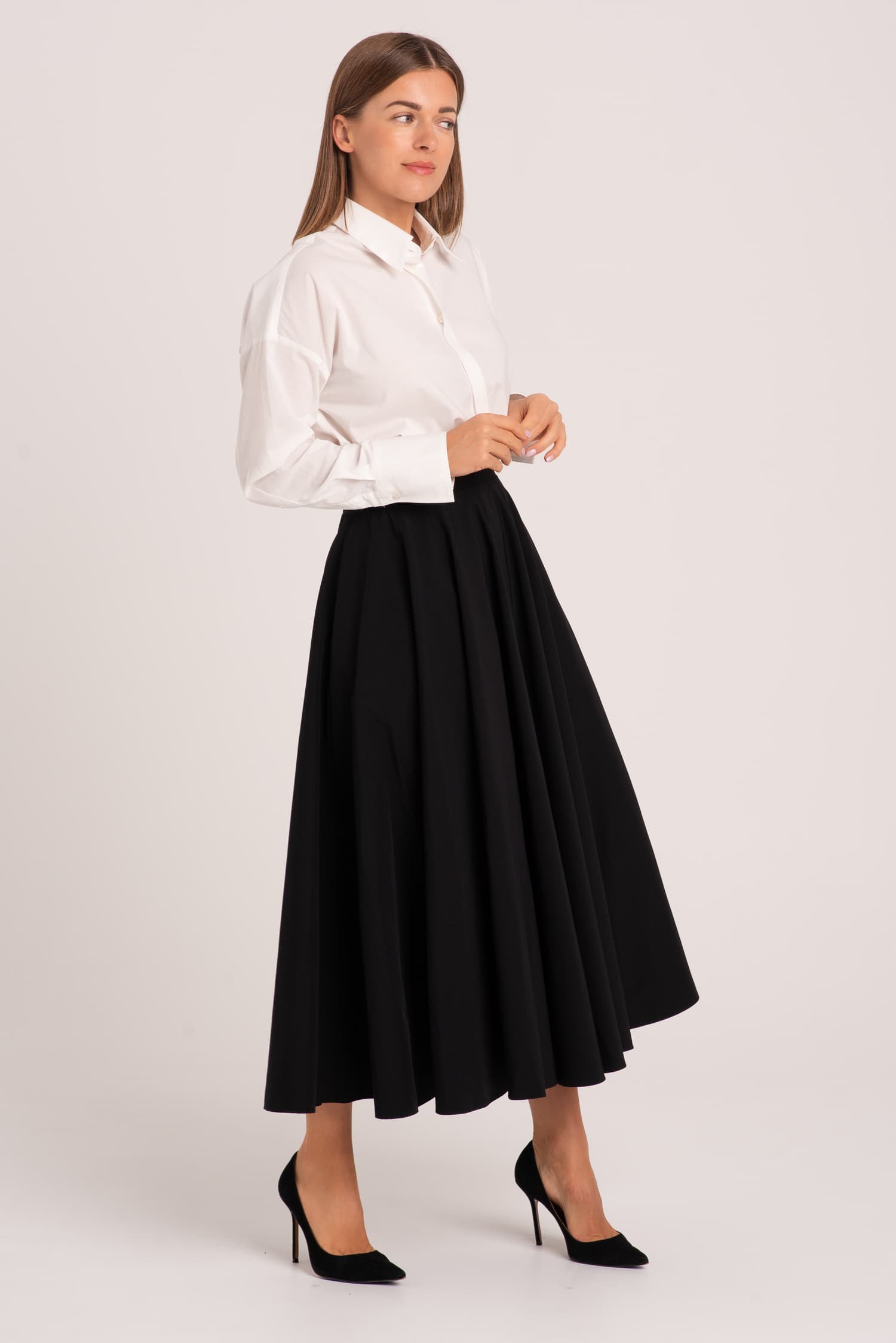 Czarna spódnica midi Nadia — zdjęcie 4