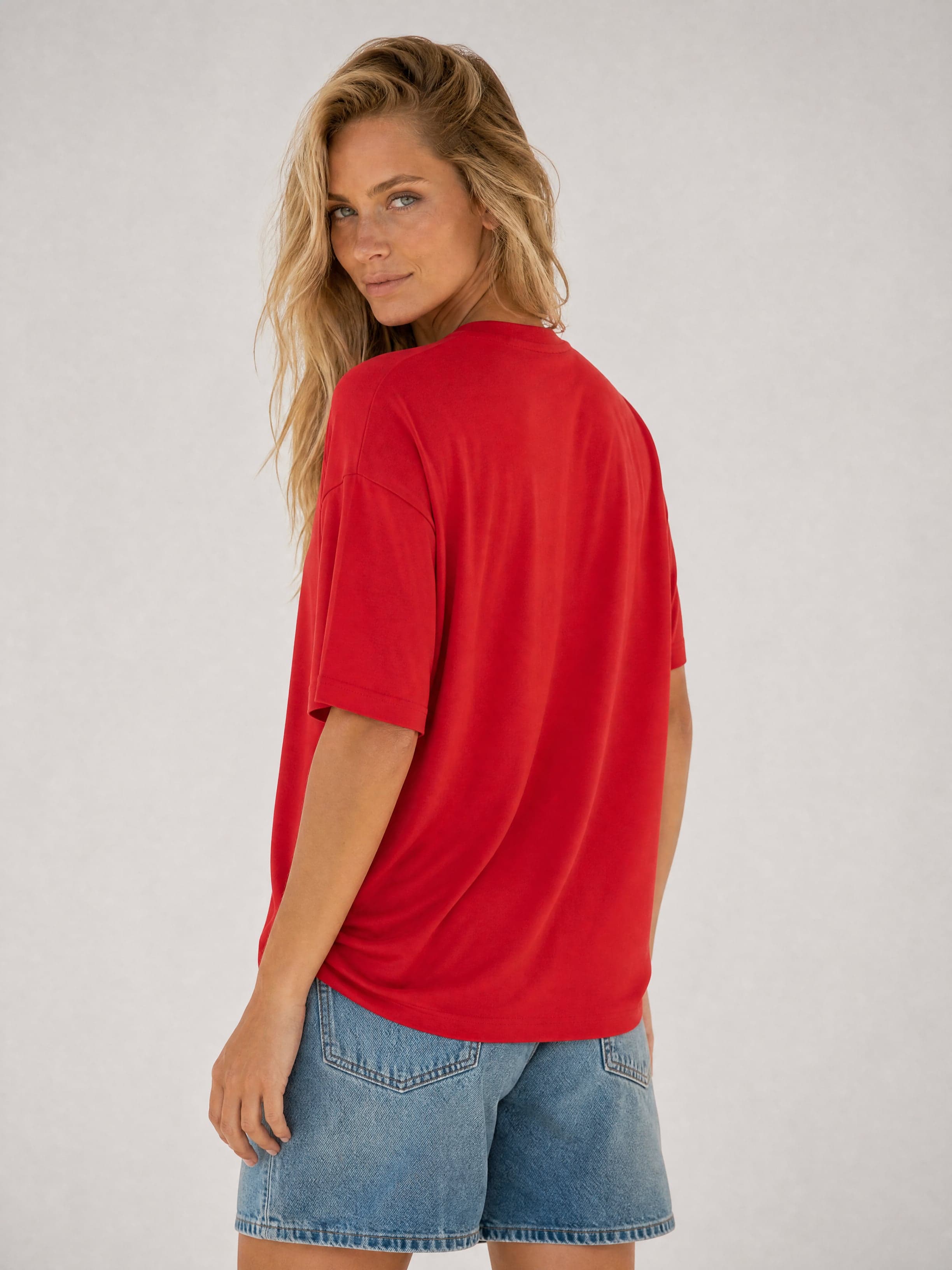 Czerwony bambusowy t-shirt Nina