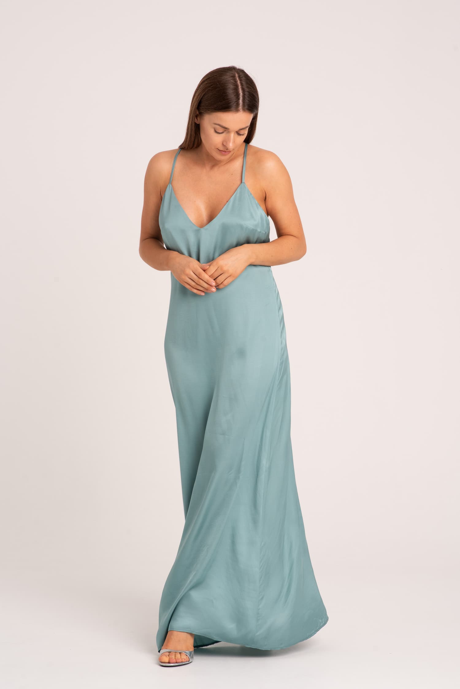 Mint Green Shimmering Viscose Dress Jasmine — photo 3