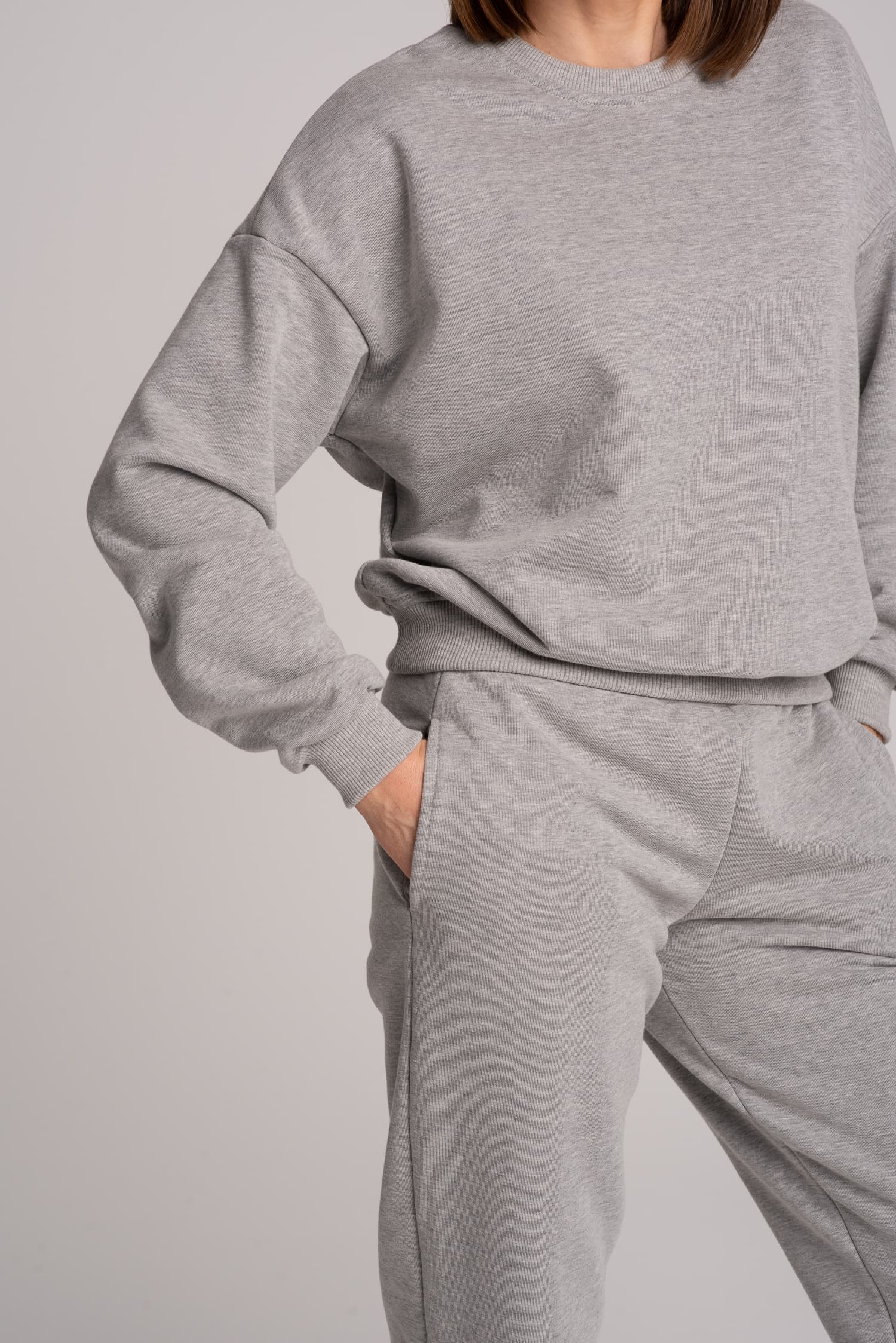 Dresy damskie: bluza + spodnie – szary melanżowy — zdjęcie 5