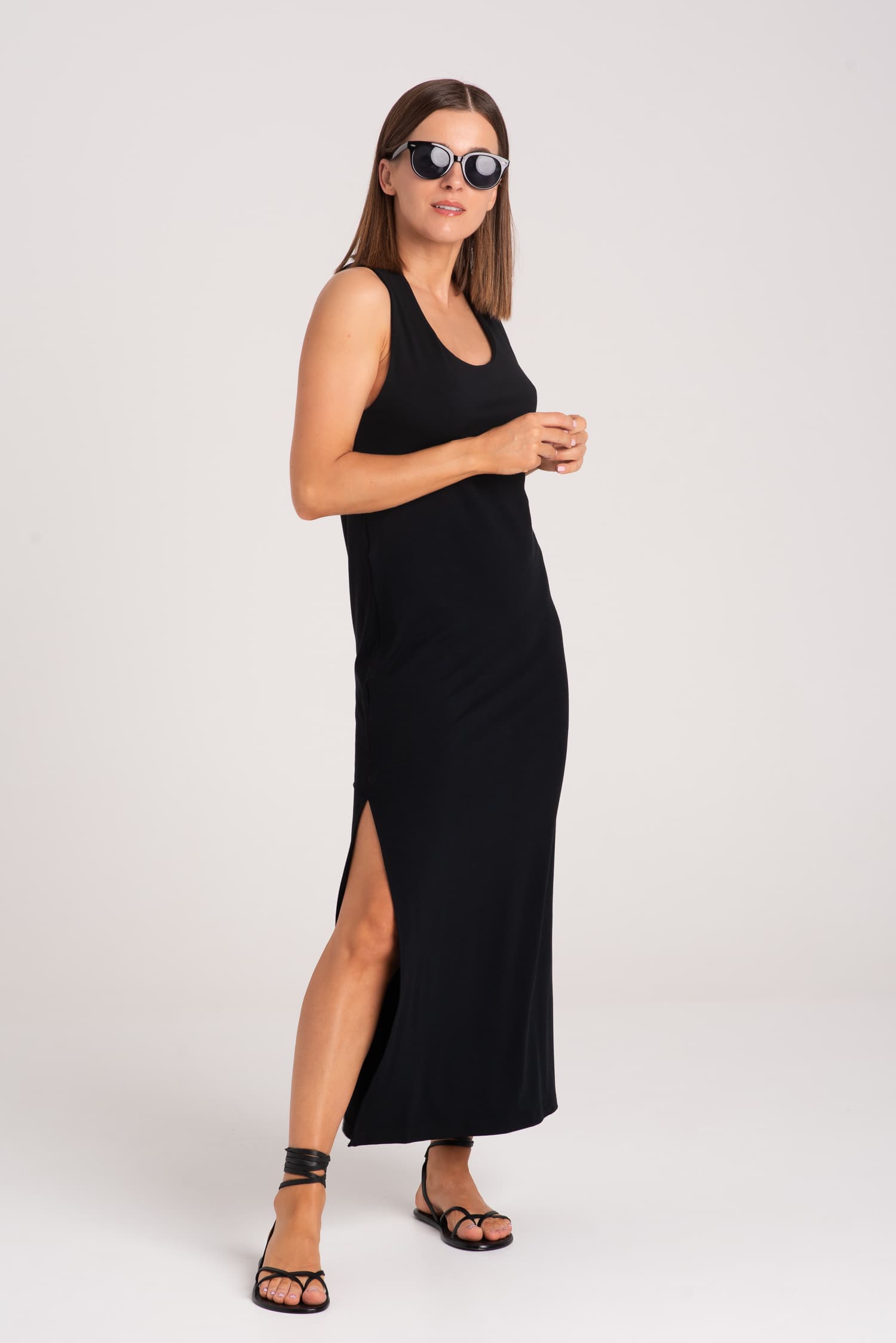 Sukienka z modalu zakręcona na plecach Emma — zdjęcie 2