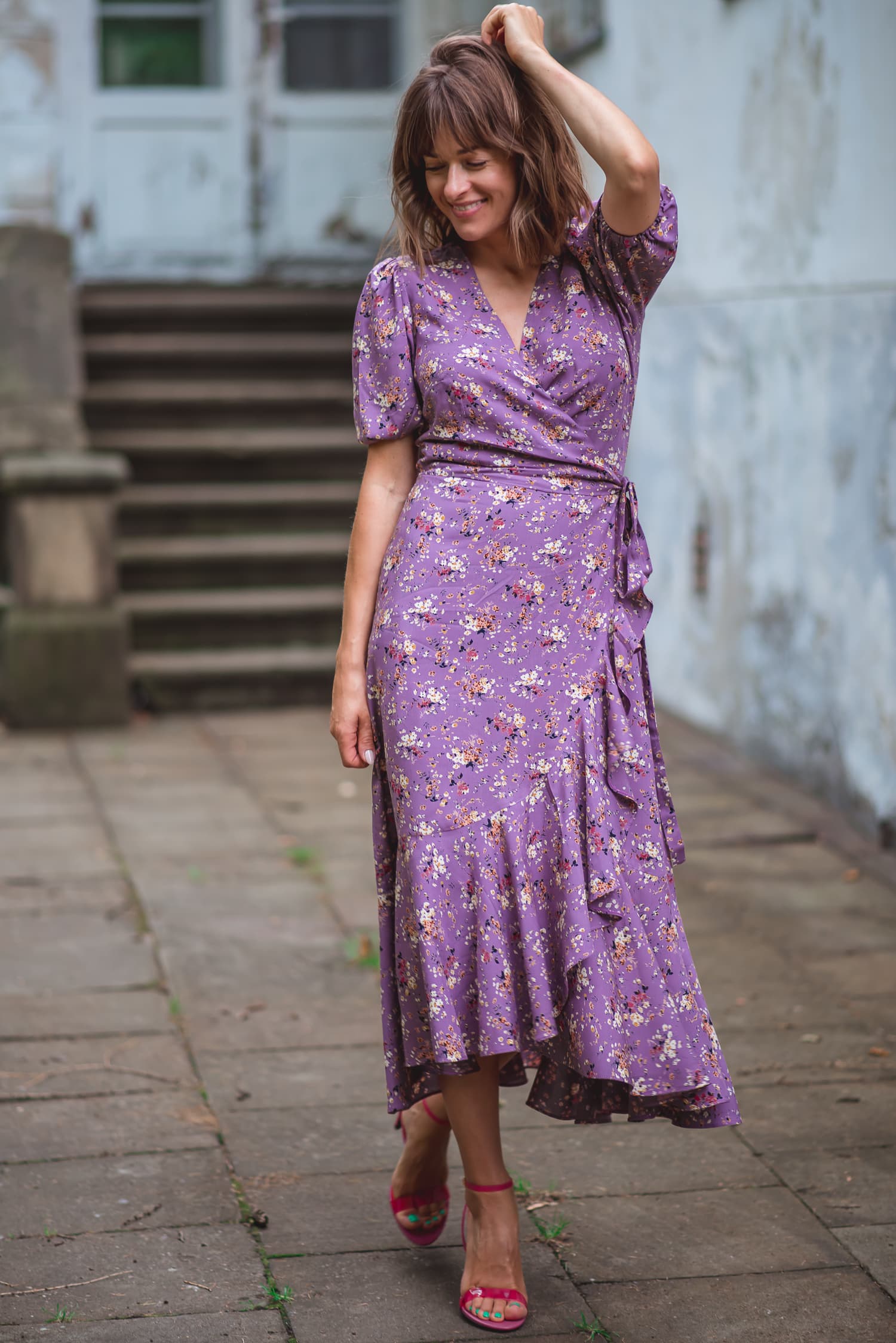 Sukienka kopertowa Kamili - fioletowa