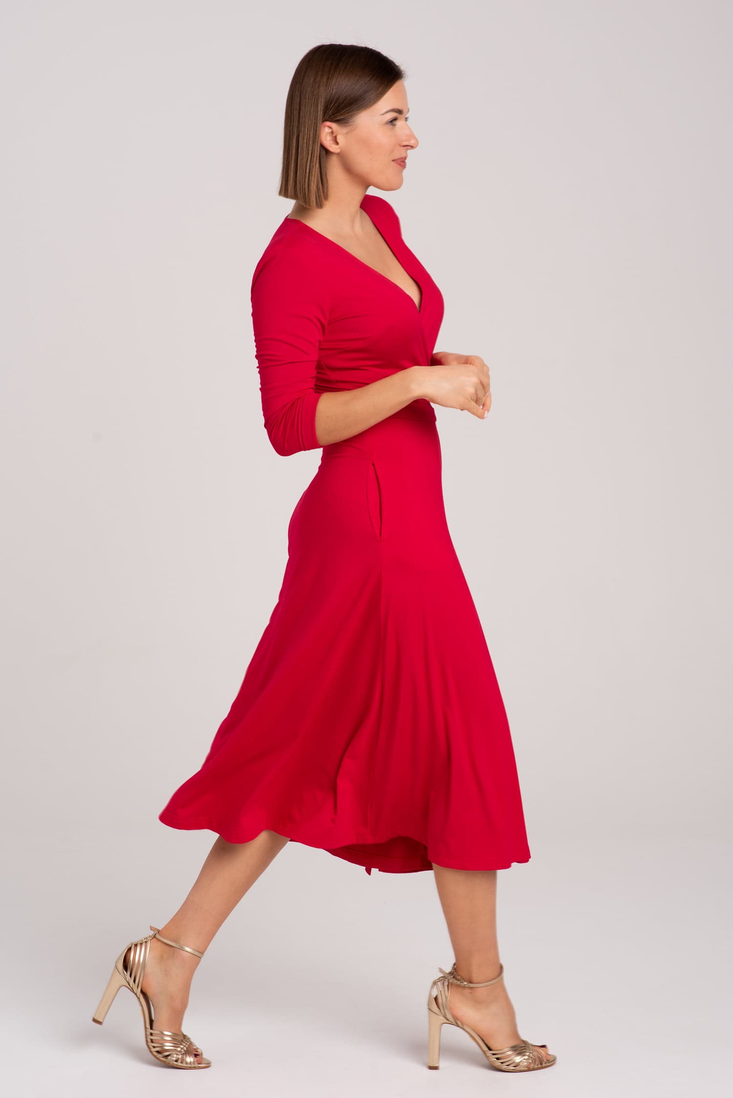 Red Modal Wrap Dress — photo 5