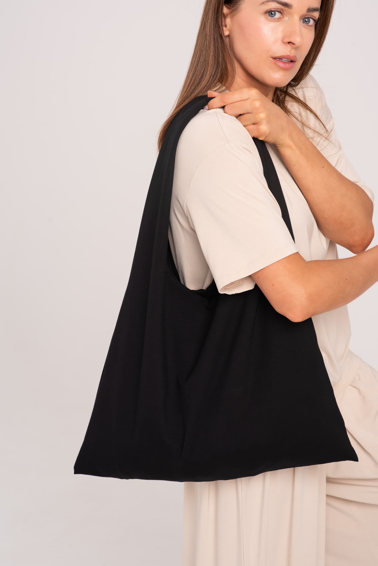 Black Cotton Tote Bag — photo 7