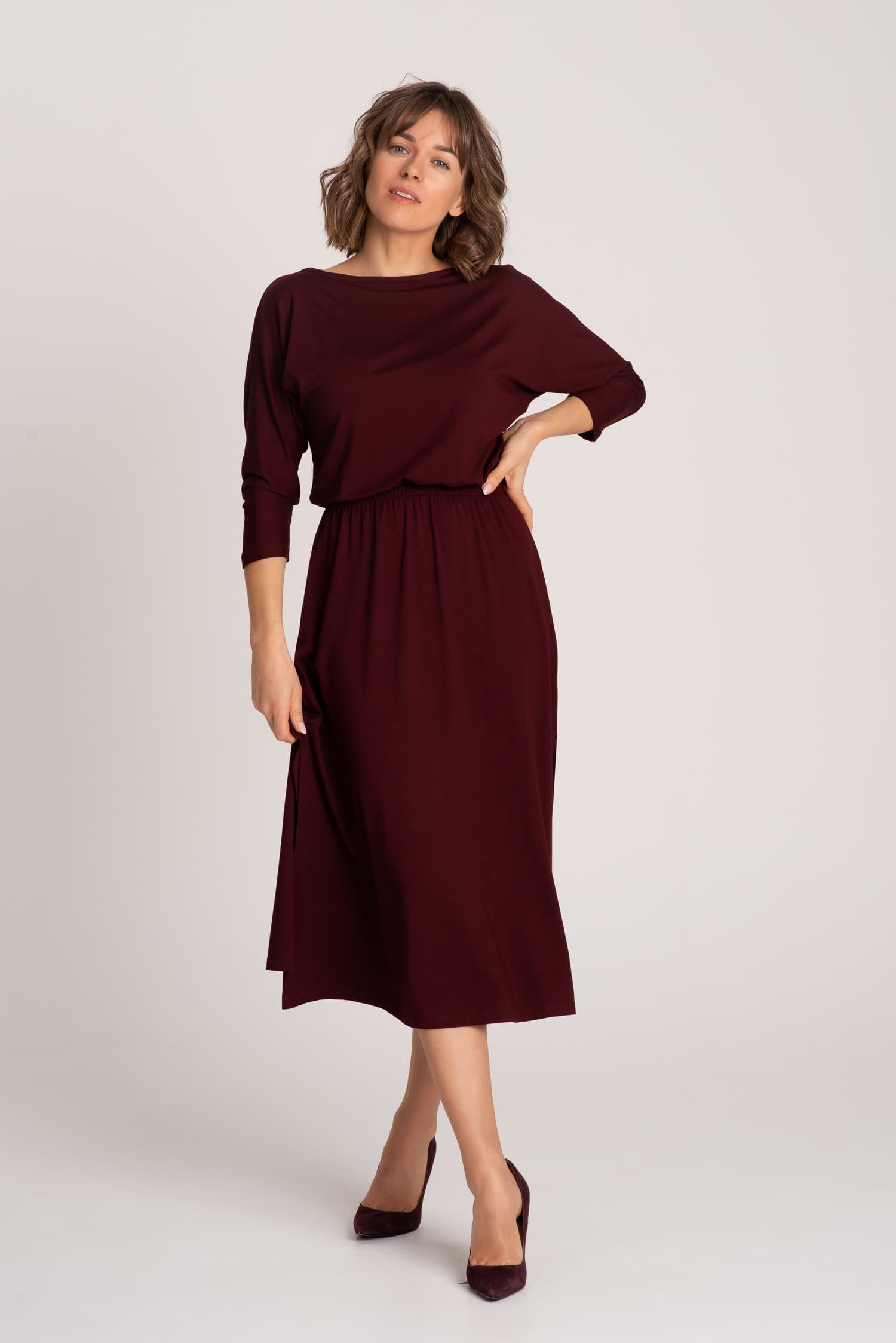 Burgundy Dress Hot As Hell — photo 3