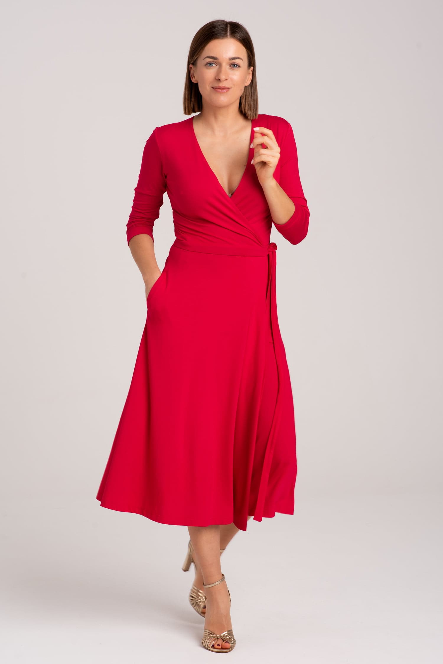 Red Modal Wrap Dress — photo 3