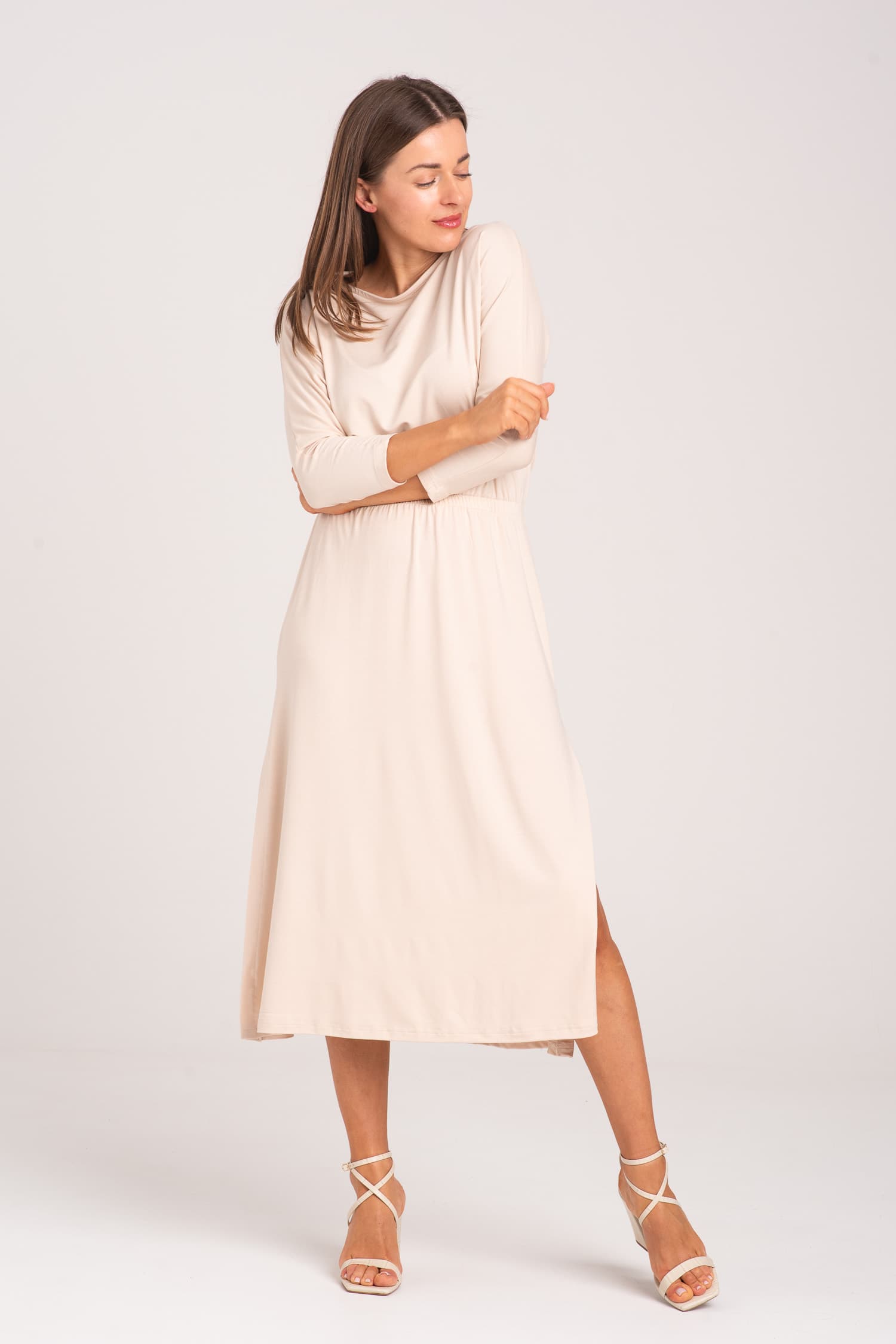 Kremowa sukienka z modalu Hot As Hell