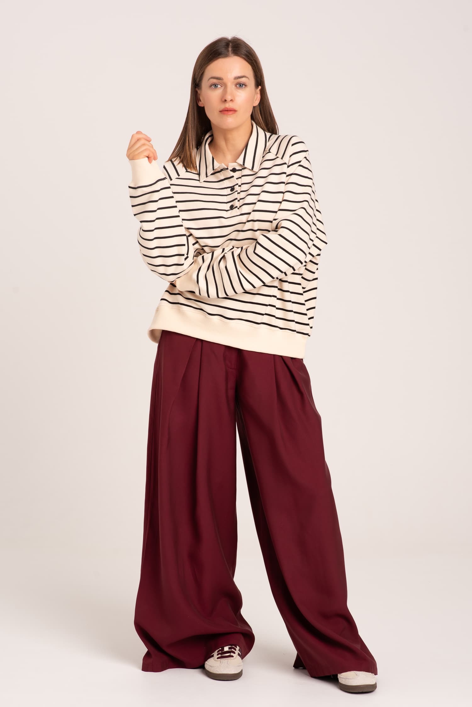 Bluza w paski z kołnierzykiem Brie