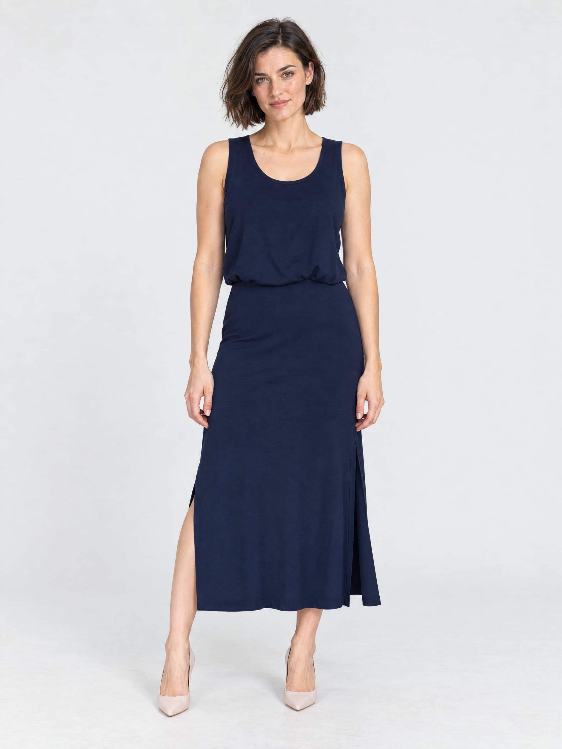 Top de bambú azul marino con tirantes anchos Nina — foto 3