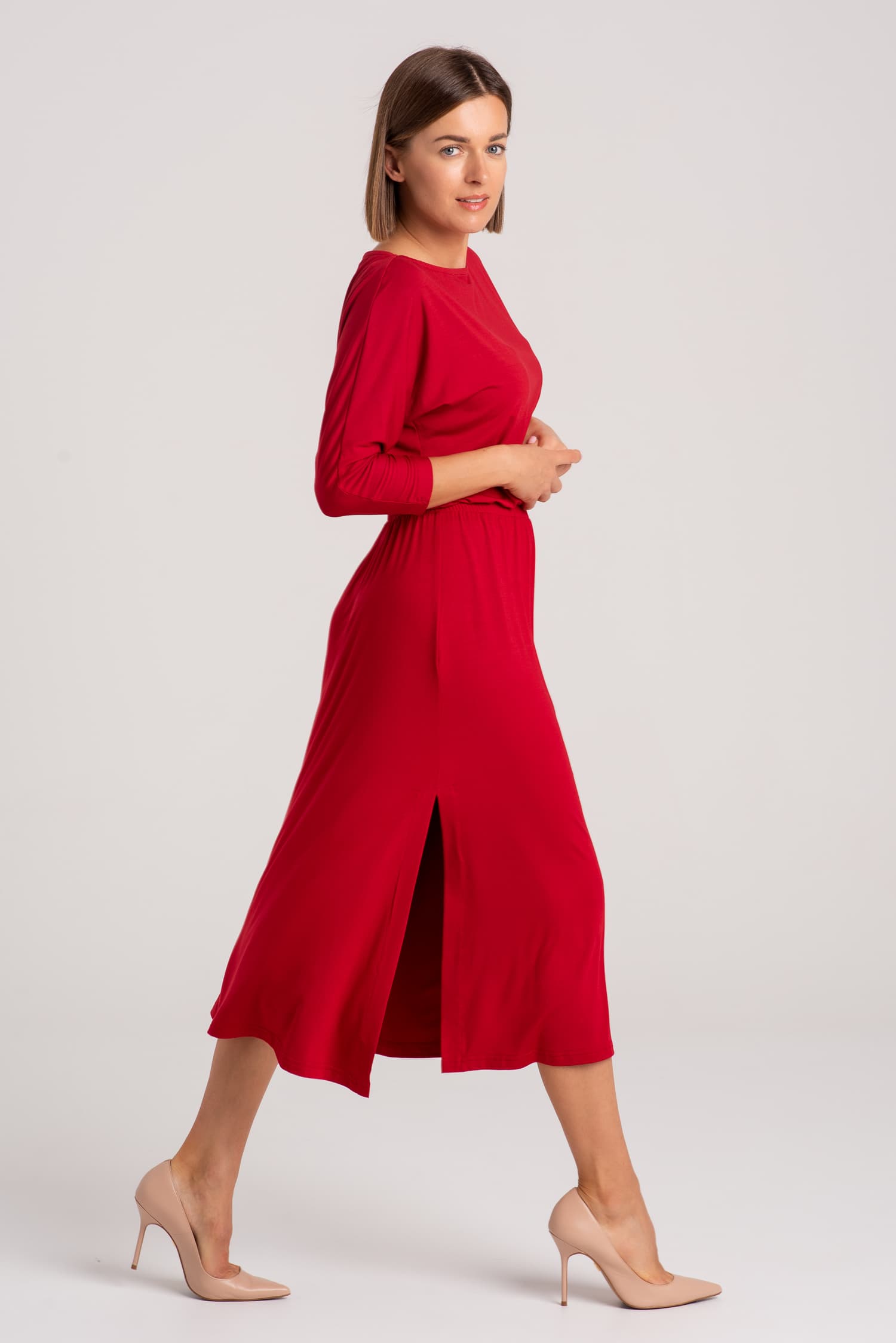 Czerwona sukienka z modalu Hot As Hell - zdjęcie 3