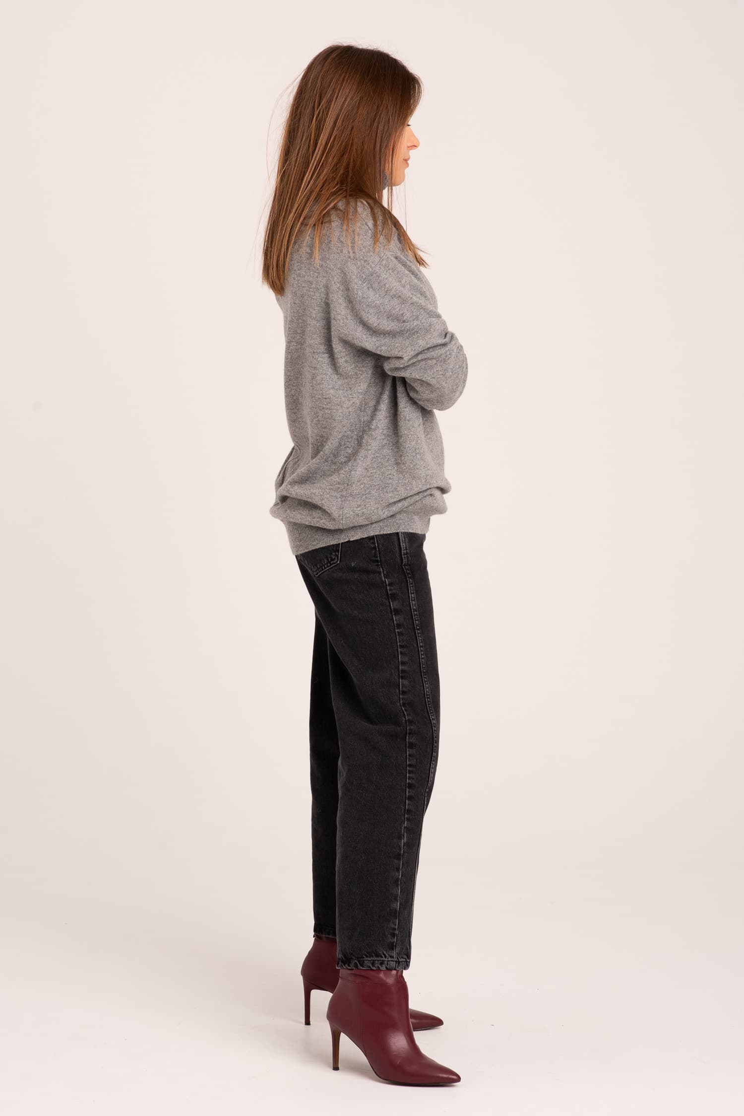 Szary klasyczny golf damski Monica - zdjęcie 5