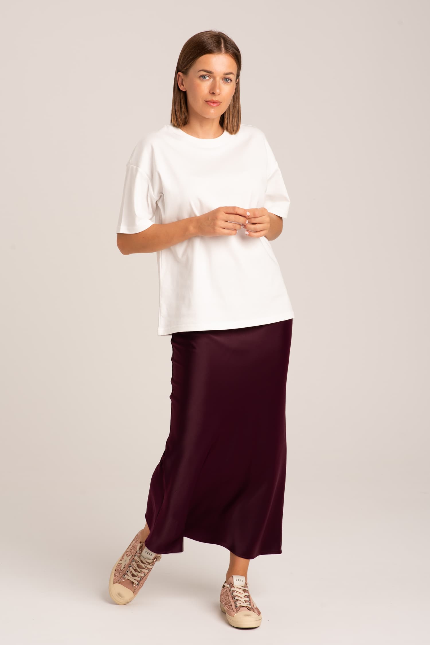 Satynowa spódnica Violet - zdjęcie 1