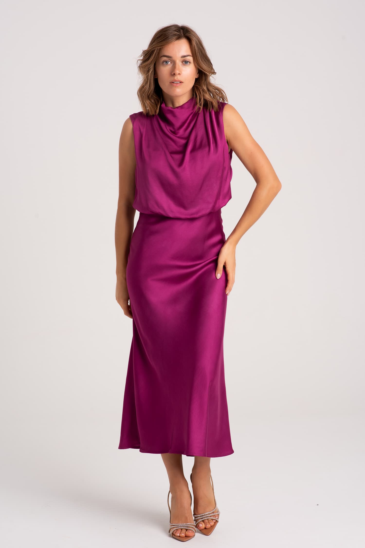 Satynowa sukienka Lena