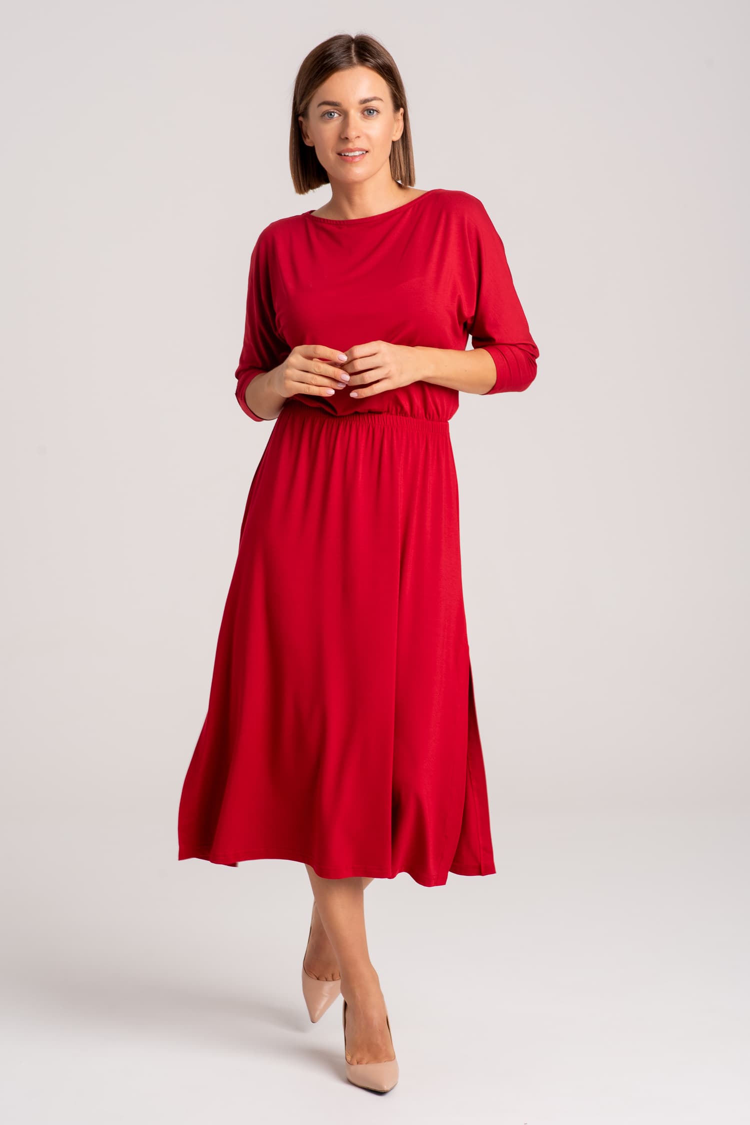 Czerwona sukienka z modalu Hot As Hell - widok 2