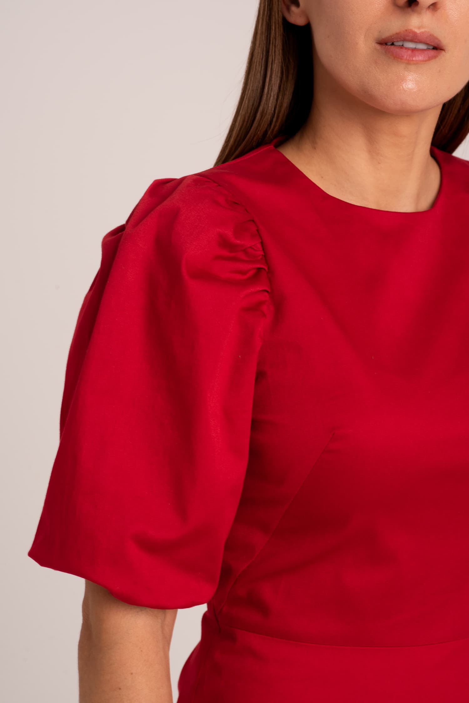 Czerwona bawełniana sukienka Everly - zdjęcie 4