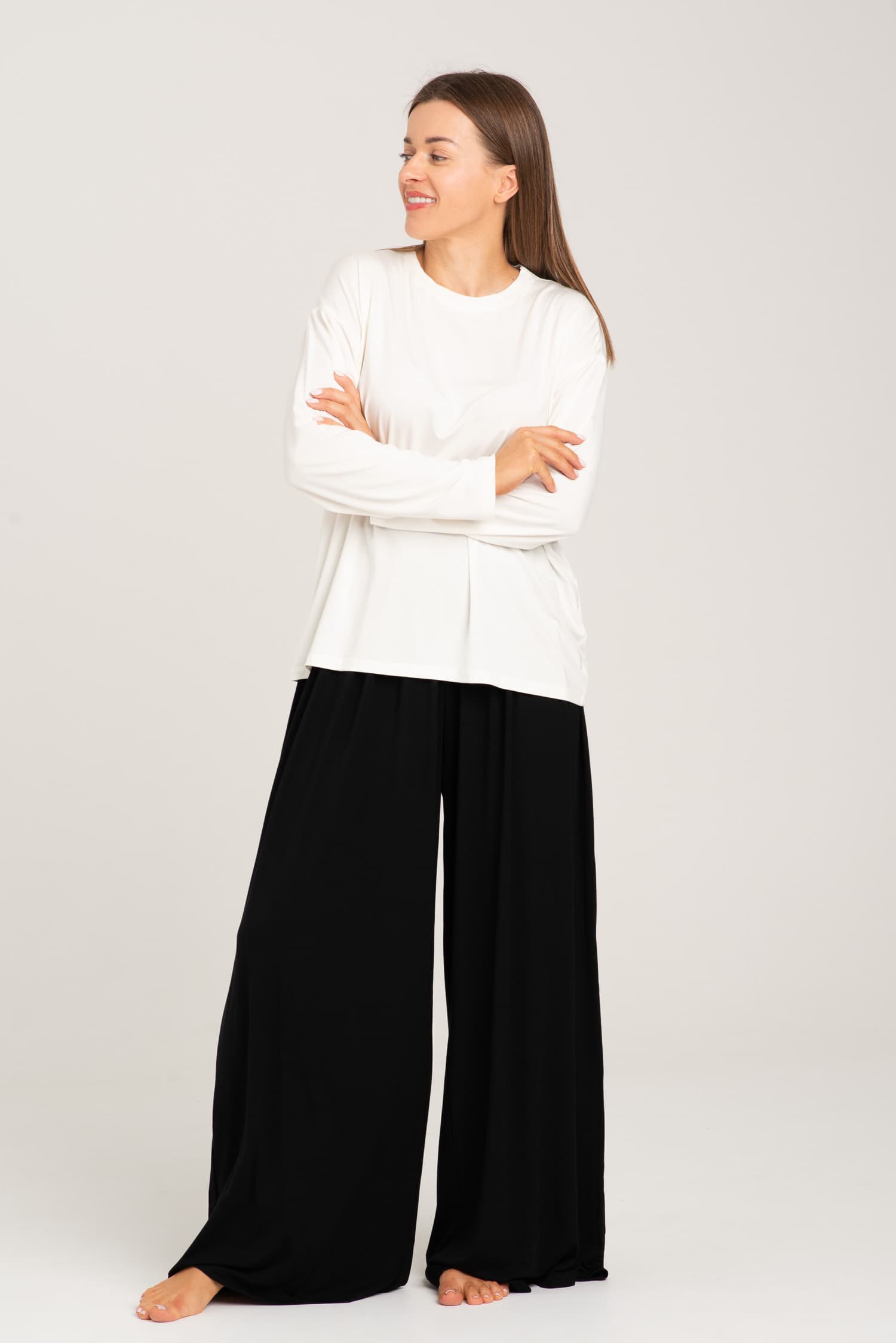 Biały longsleeve bambusowy Nina - zdjęcie 5