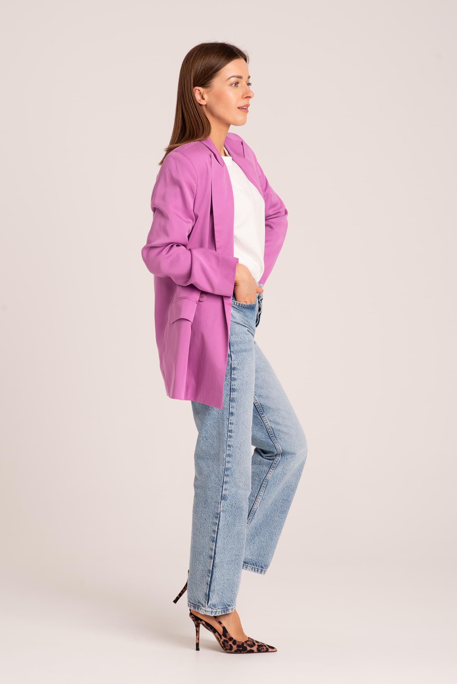 Fioletowa marynarka damska Victoria - zdjęcie 5