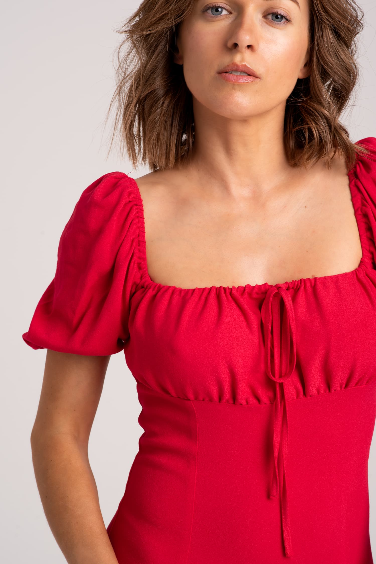 Czerwona sukienka letnia Paris - zdjęcie 3