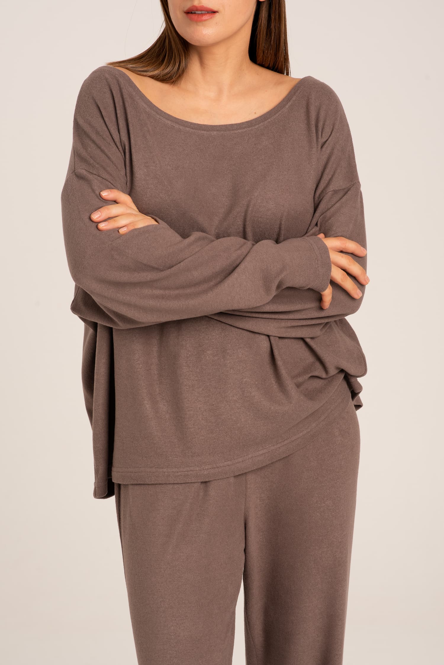 Brązowy longsleeve Clara - widok 2