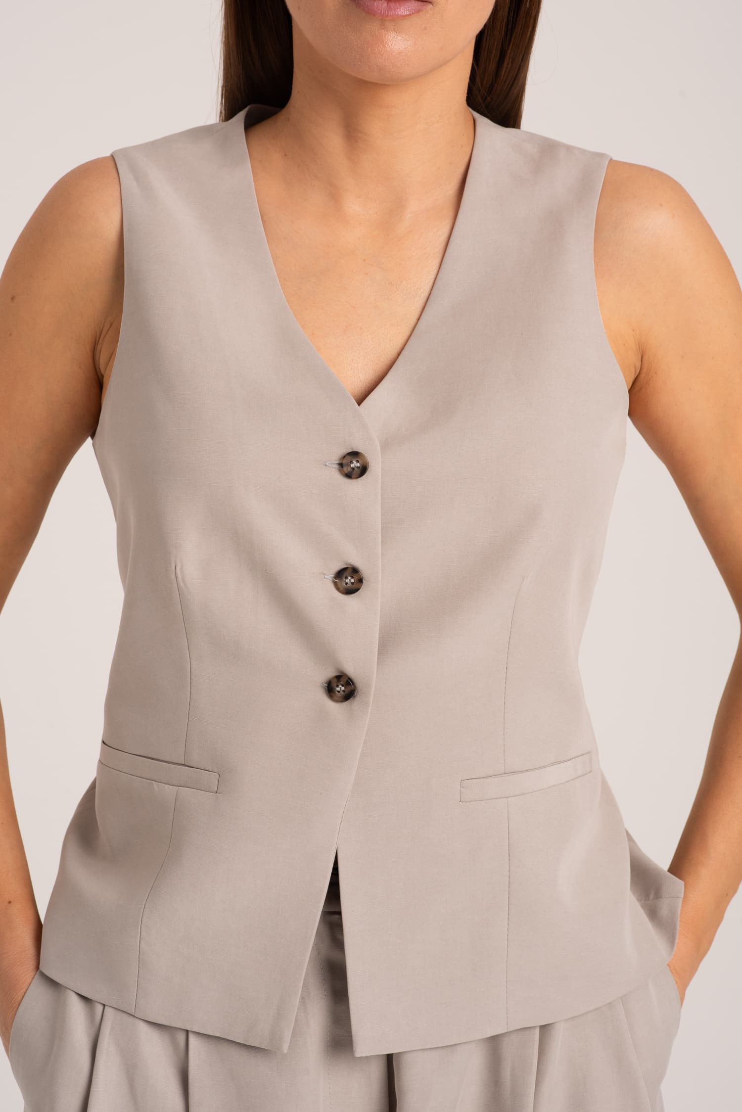 Jasna kamizelka garniturowa Pearl - zdjęcie 5