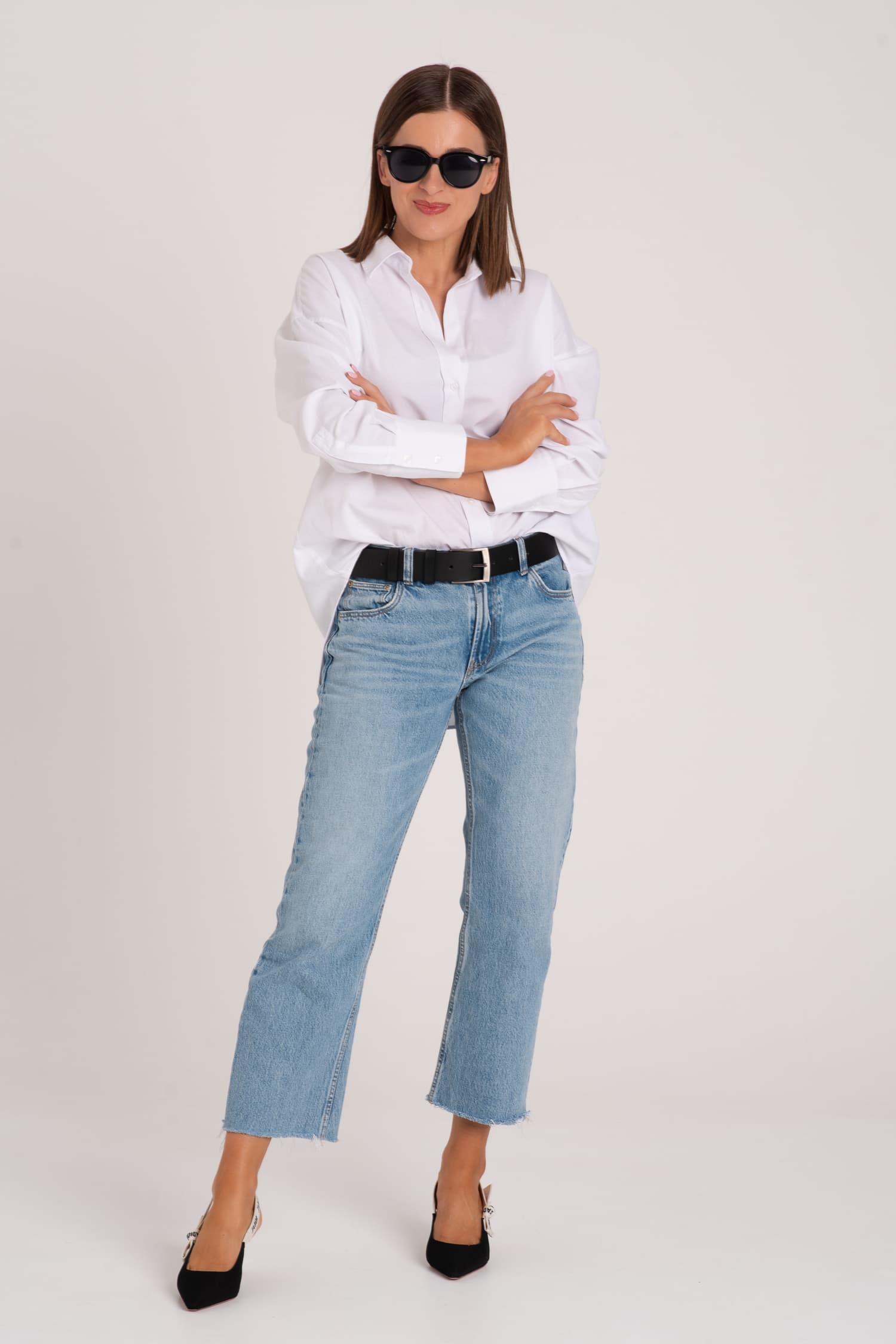 Klasyczny damski czarny pasek skórzany LILA - zdjęcie 2