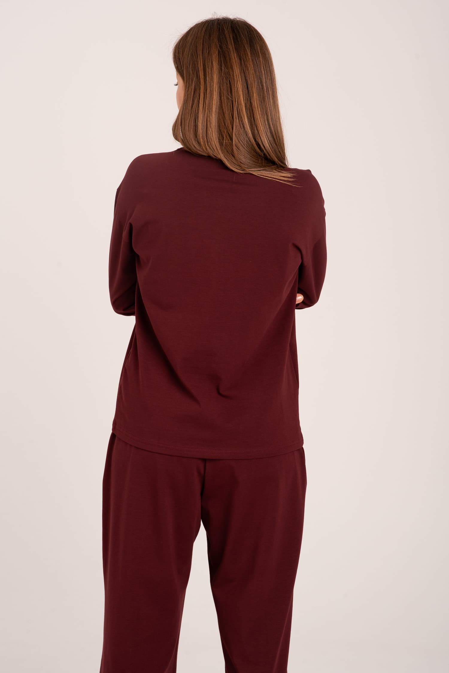 Bordowa piżama damska Night Night - zdjęcie 6