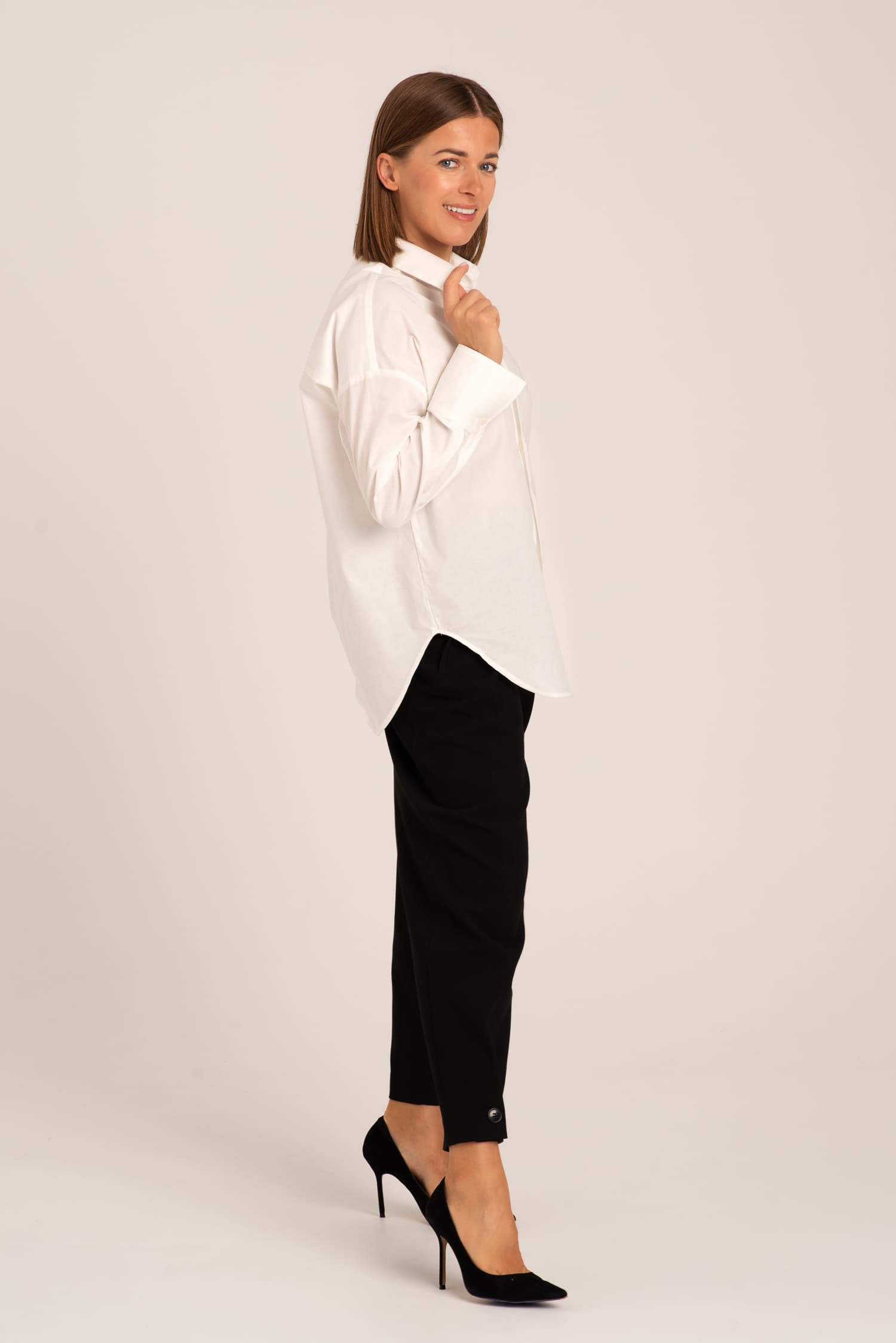 Biała bawełniana koszula oversize Laure - zdjęcie 3