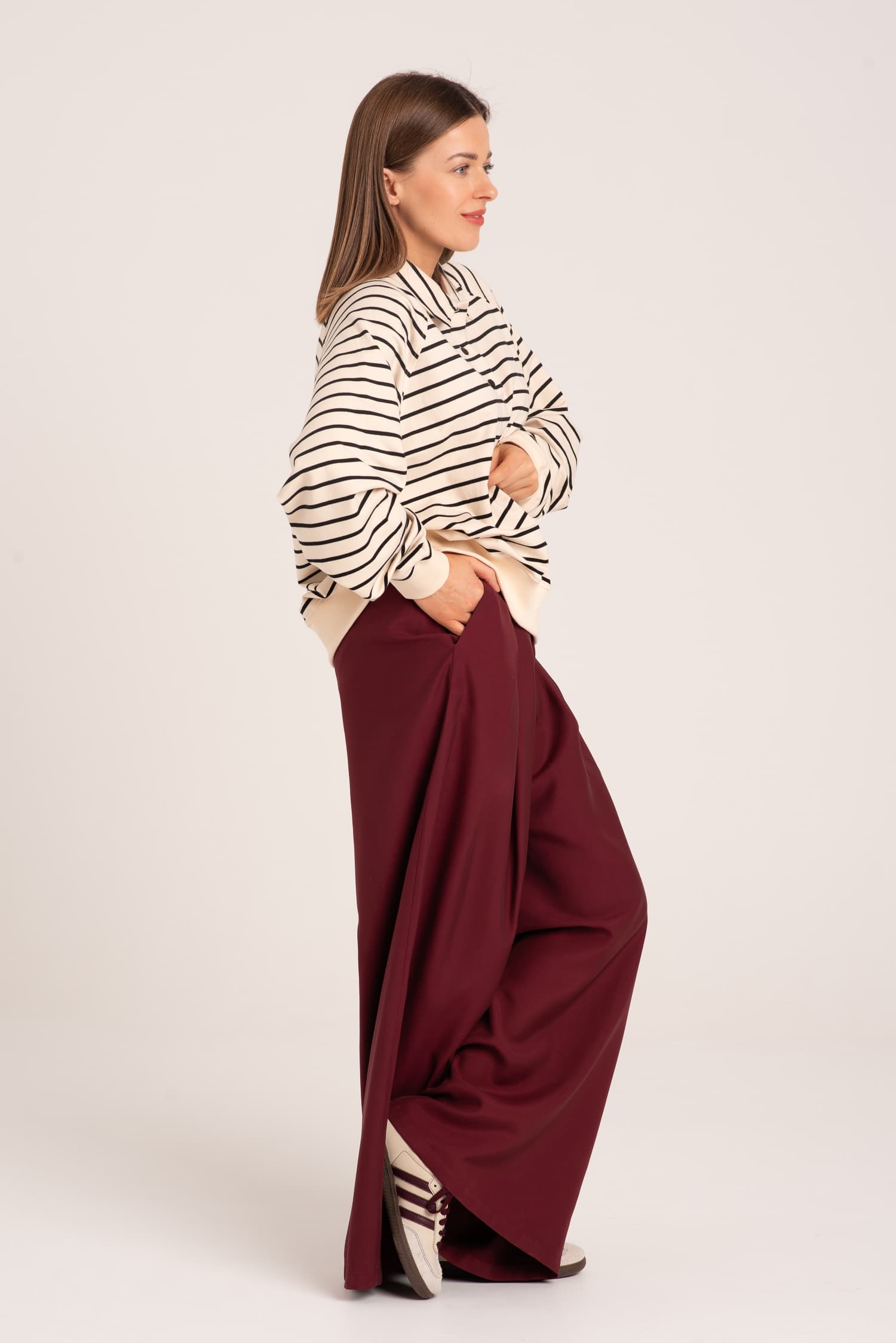 Bluza w paski z kołnierzykiem Brie - zdjęcie 3